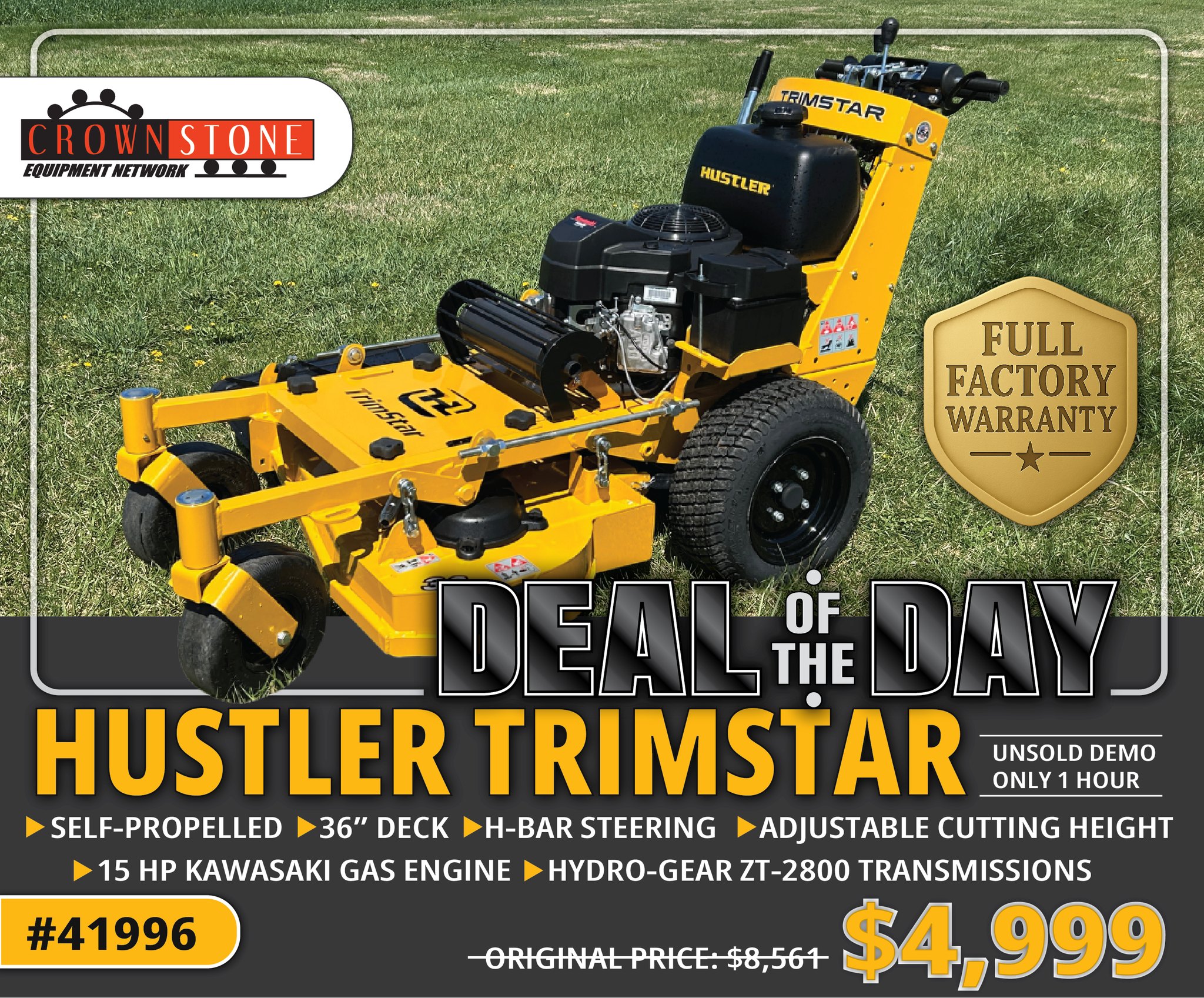 🔥 DEAL OF THE DAY 🔥 Hustler... - Crownstone Equipment | Facebook