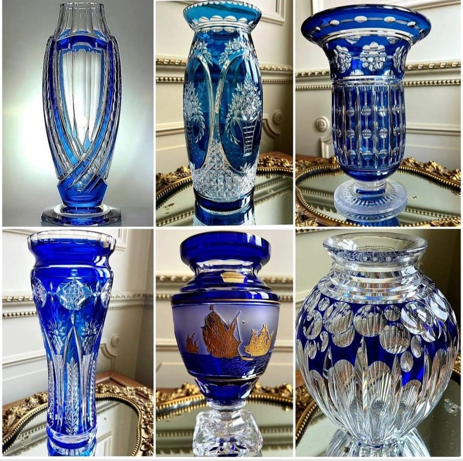 CRYSTAL VAL SAINT LAMBERT ART NOUVEAU ORANGE VASE Circa 1897 H: 37cm