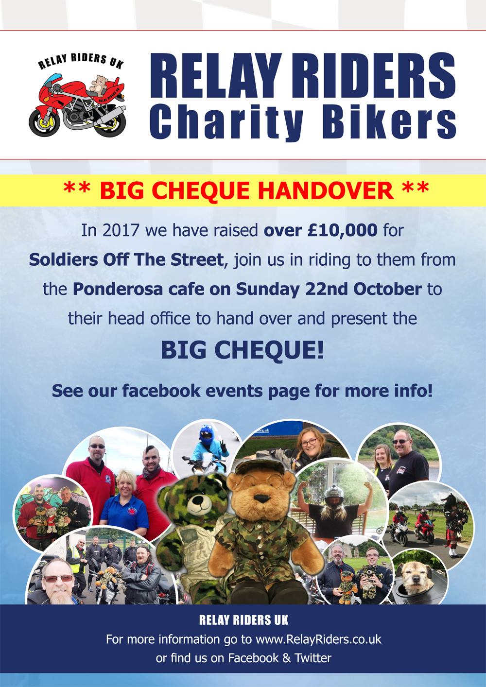 Relay Riders UK - ** Big Cheque Handover ** In 2017 we...