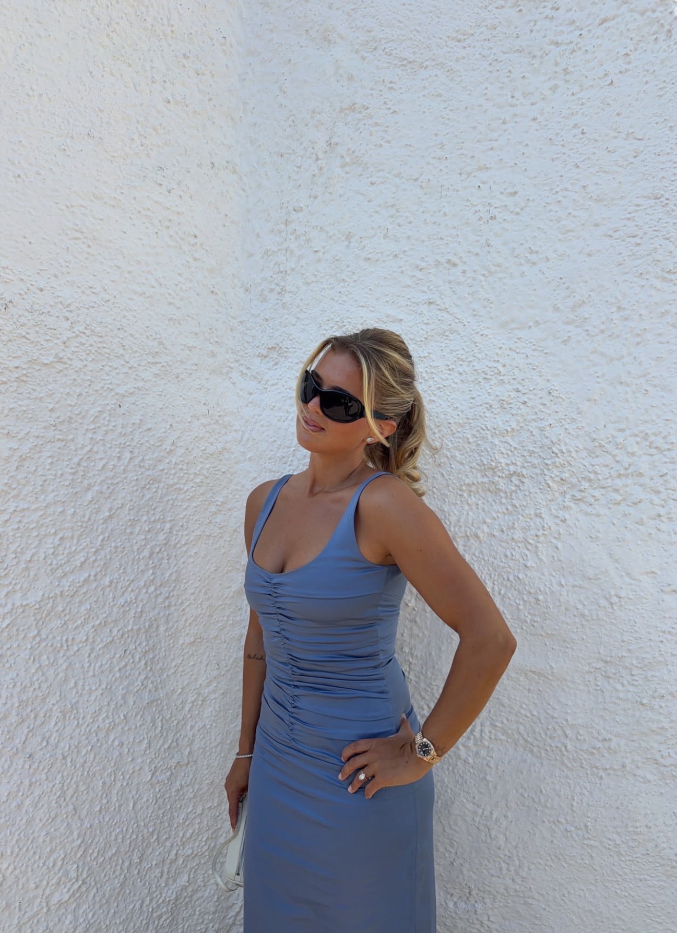 blue formal dress nz hire in New Zealand with All The Dresses Long Metallic Dress