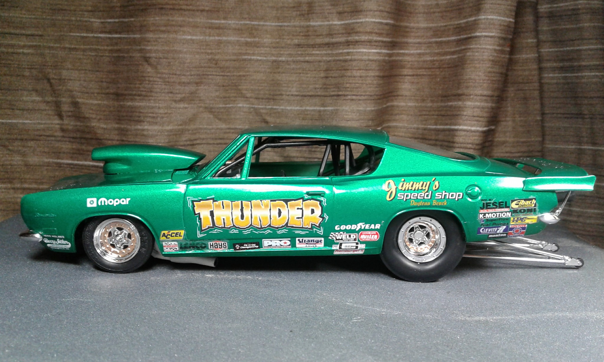 Here is an older build.Motown Missile 70 Cuda Pro Mod