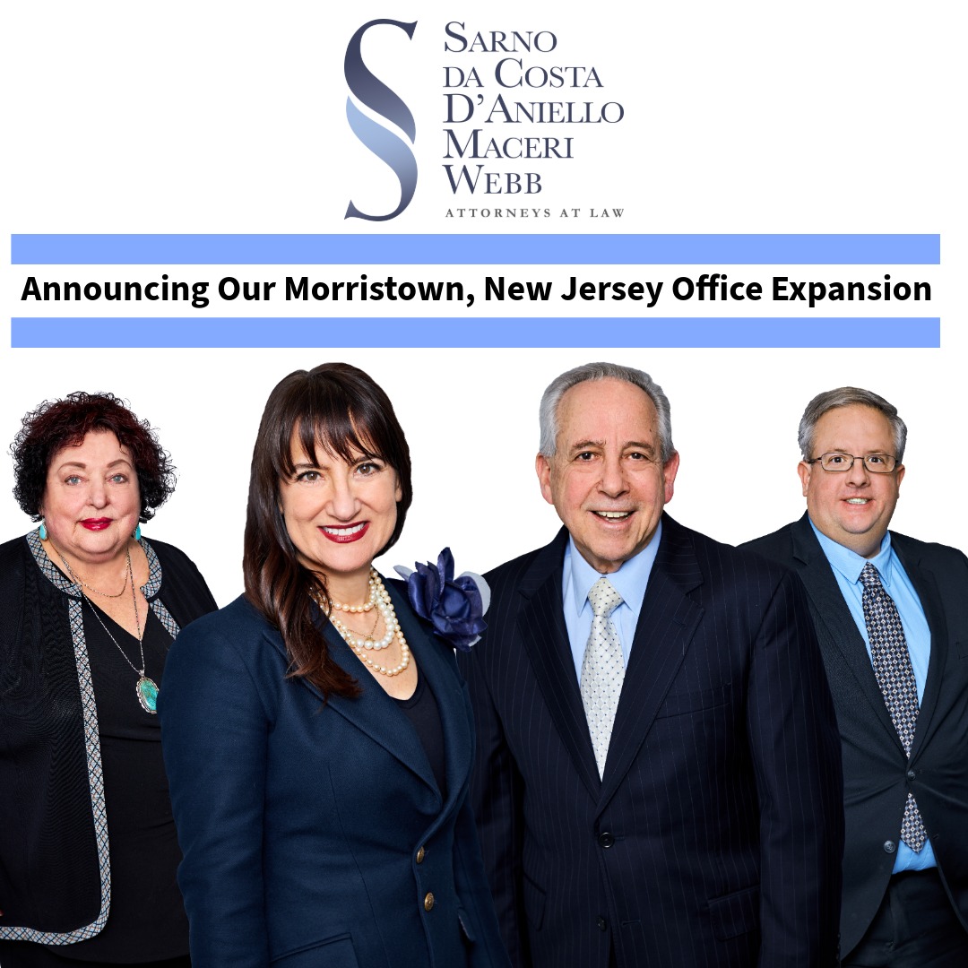 Sarno - Our Morristown, NJ office has expanded! Joining the Firm is ...