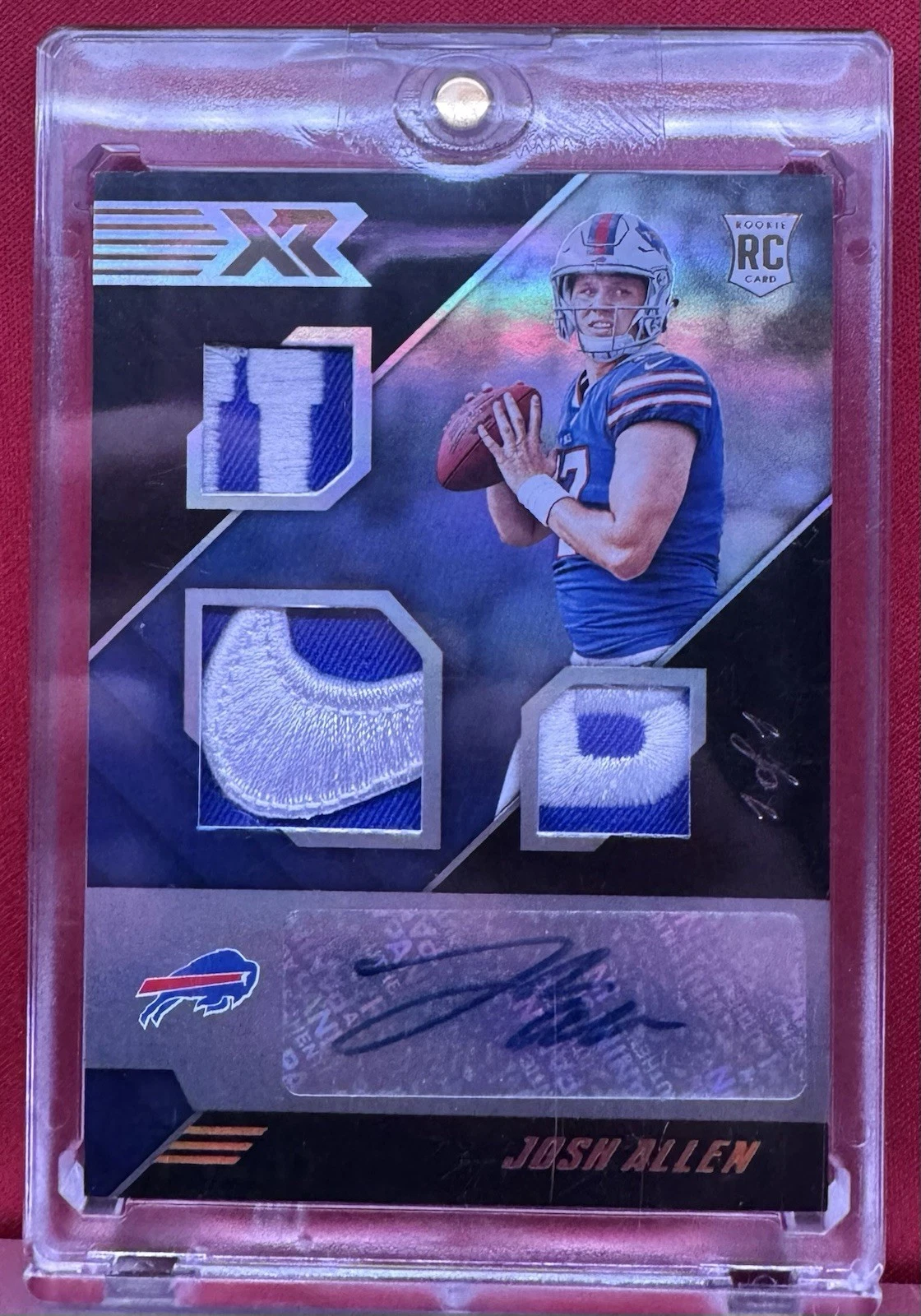 A true 1/1 Josh Allen 2018 Panini XR autographed triple patch