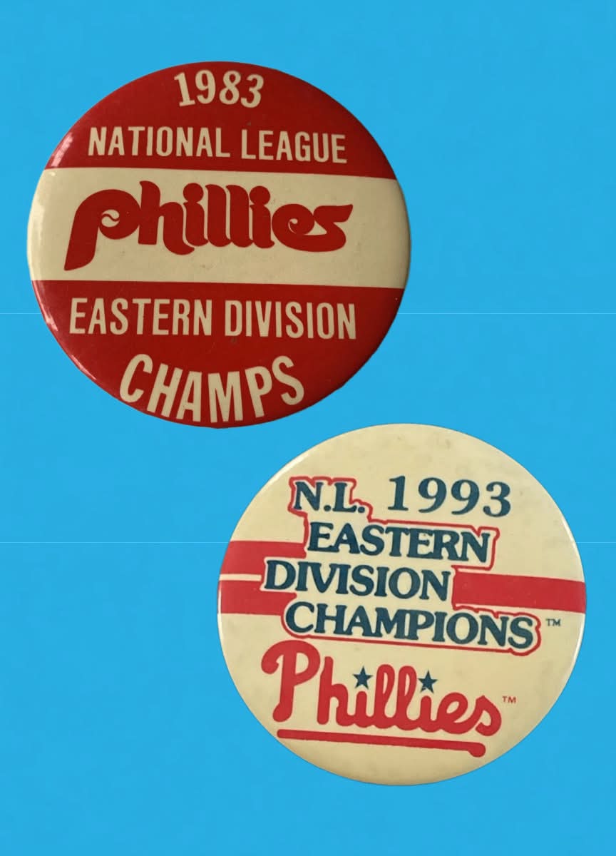 Phillies 1983 and 1993 nl east champion pins