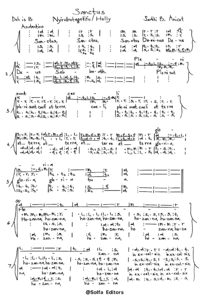 Sanctus by anicet for choir rehearsal