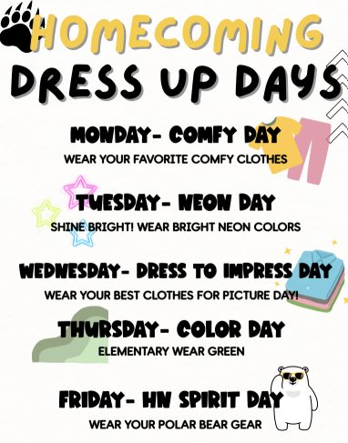 elementary homecoming dress up days Week homecoming spirit week