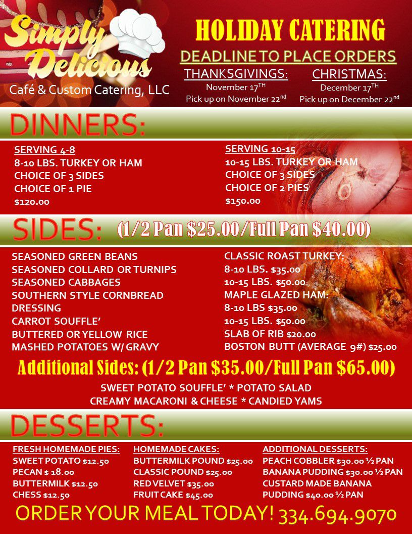 Simply Delicious Cafe' & Catering, LLC | Millbrook AL
