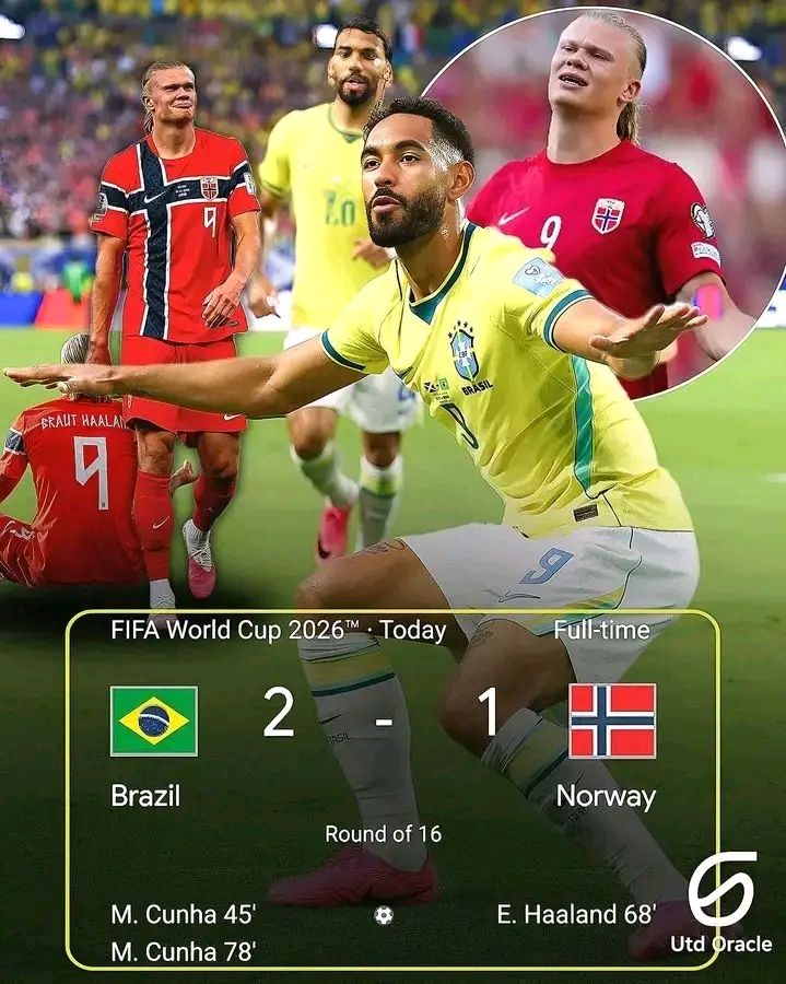 Brazil defeats Norway 2-1 in World Cup
