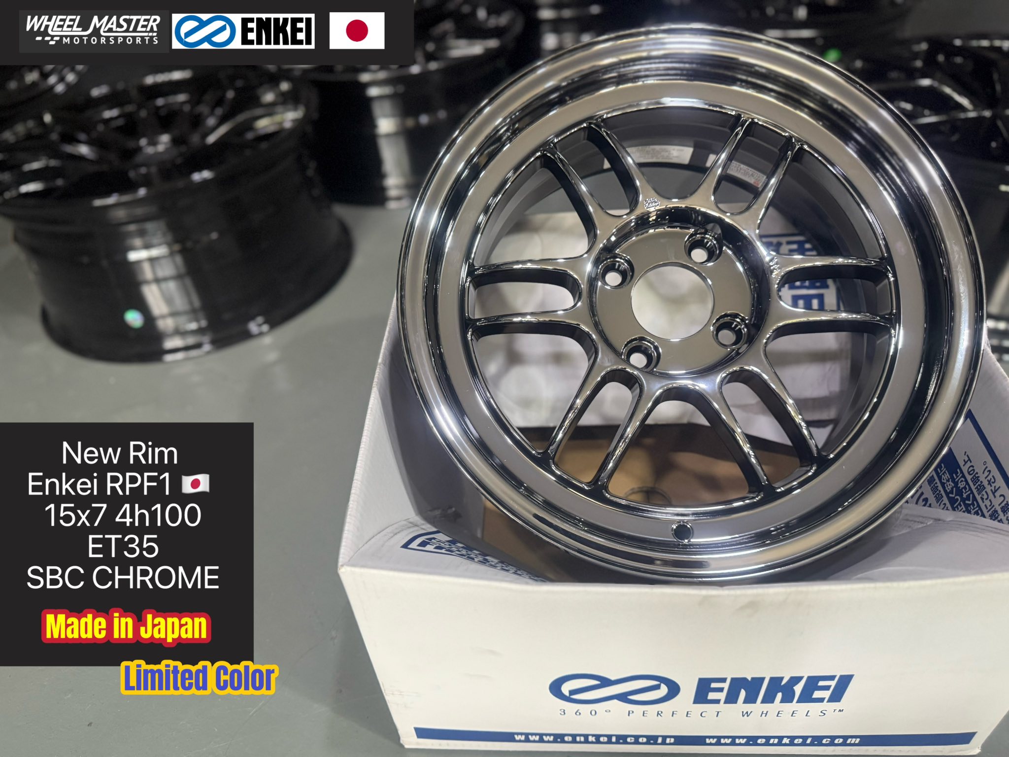 ENKEI RPF1 15インチ100 4H ET35 /シバタイヤ195/45 enkei Rpf1 japan 🇯🇵 Limited Color 15x7 4h100 ET35 SBC CHROME