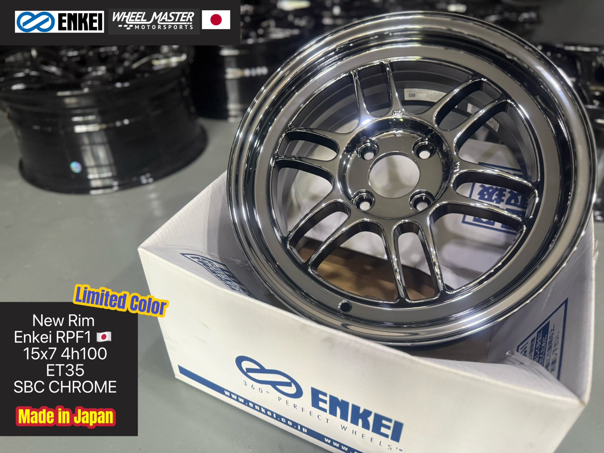 enkei Rpf1 japan 🇯🇵 Limited Color 15x7 4h100 ET35 SBC CHROME