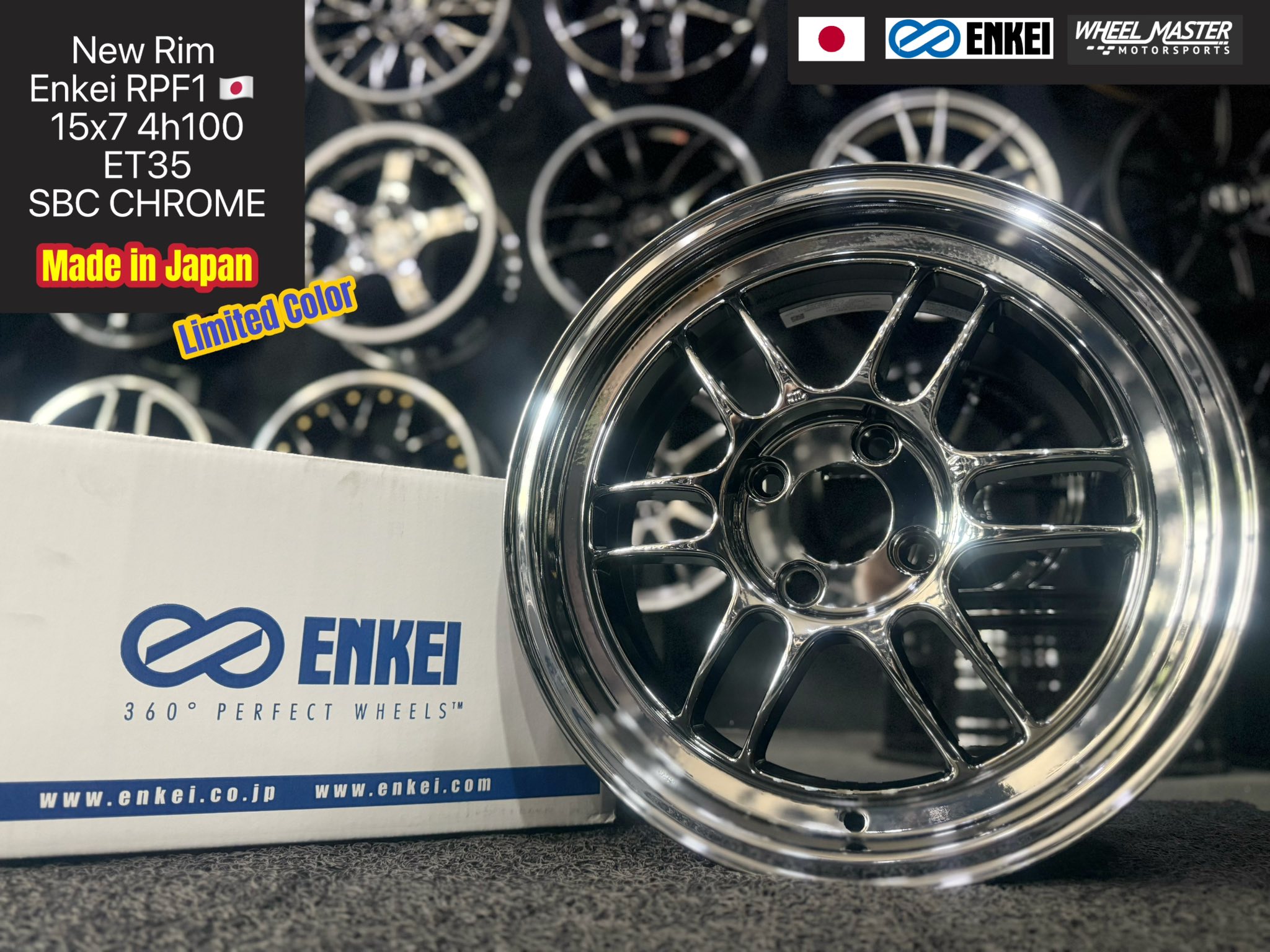 ENKEI RPF1 15インチ100 4H ET35 /シバタイヤ195/45 enkei Rpf1 japan 🇯🇵 Limited Color 15x7 4h100 ET35 SBC CHROME