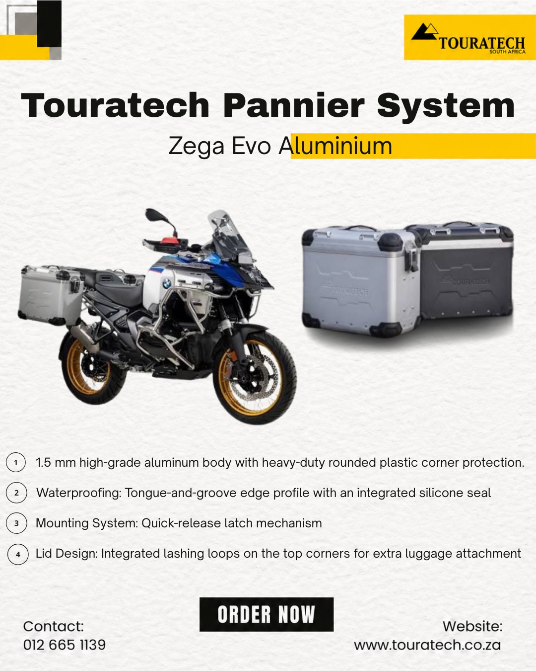 Touratech Zega Evo Pannier System features and specifications