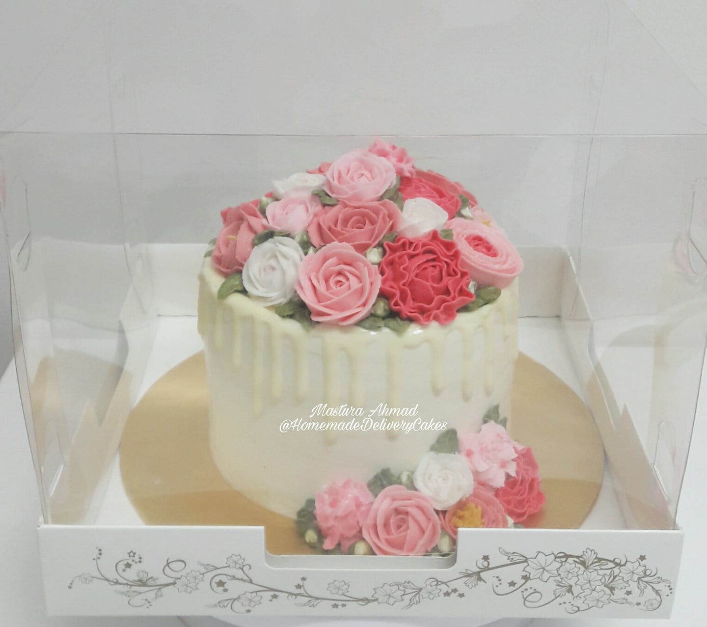 Bc 6 8 10 Inch Cake Box Transparent Custom Baking Box Pastry Bakery Birthday Kotak Kek Lutisinar Hantaran Bouquet