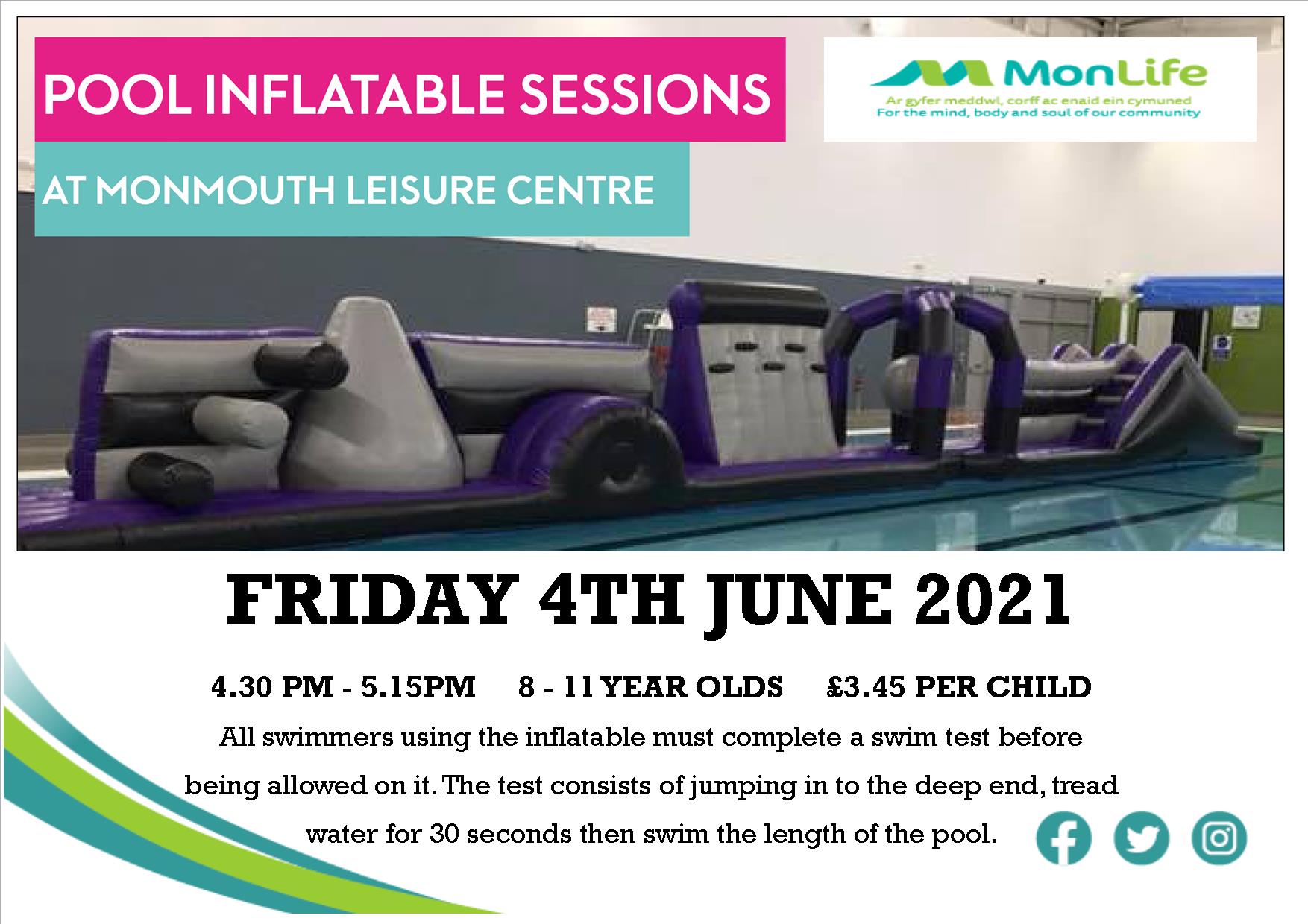 OUR POOL INFLATABLE IS BACK!!... - Monmouth Leisure Centre