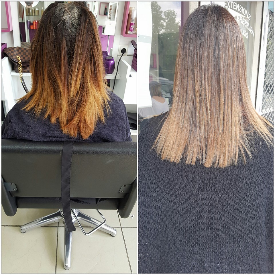 Patine Cheveux Brun Avant Après