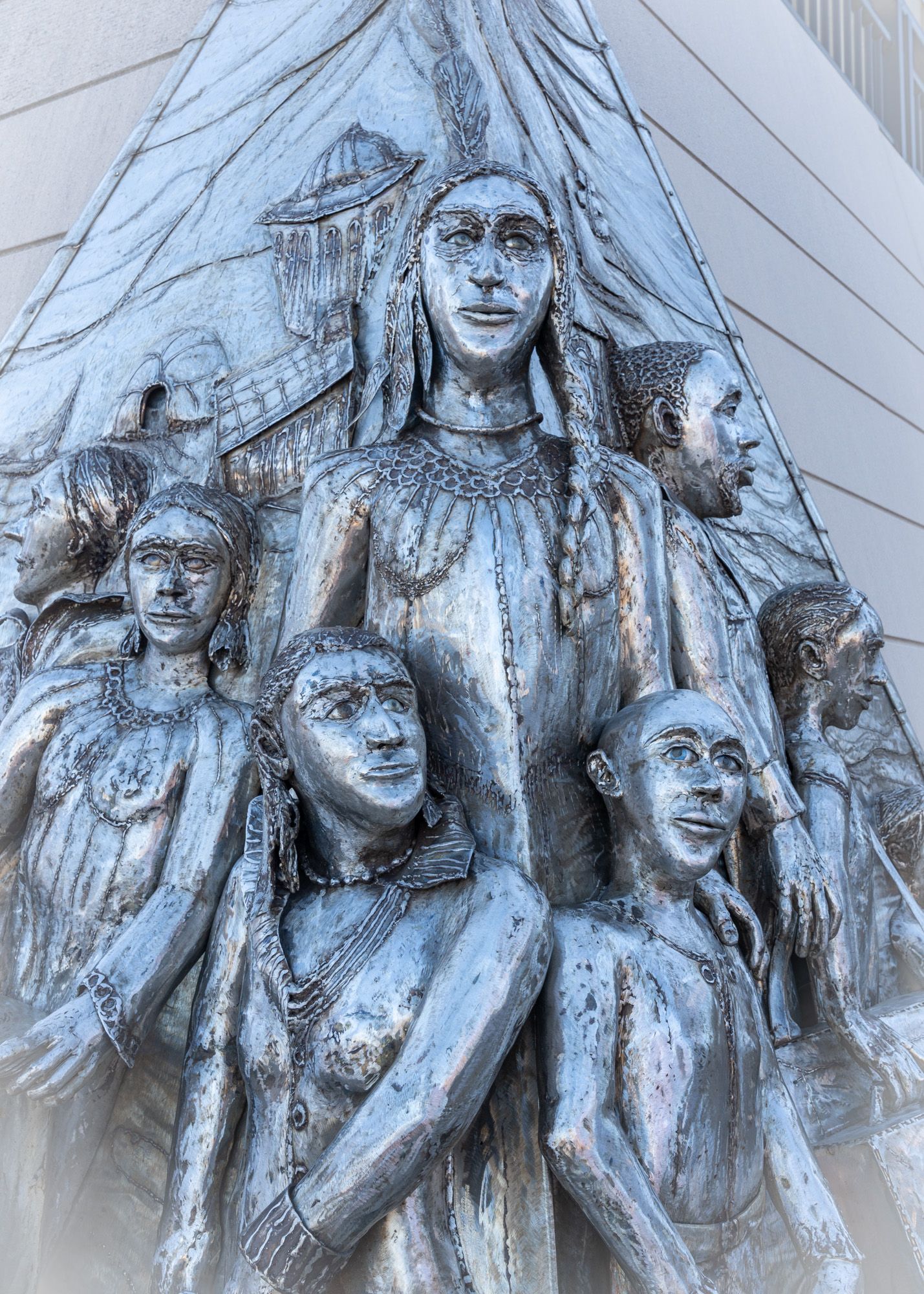 Diversity sculpture in Fall River, MA by Barney Zeitz