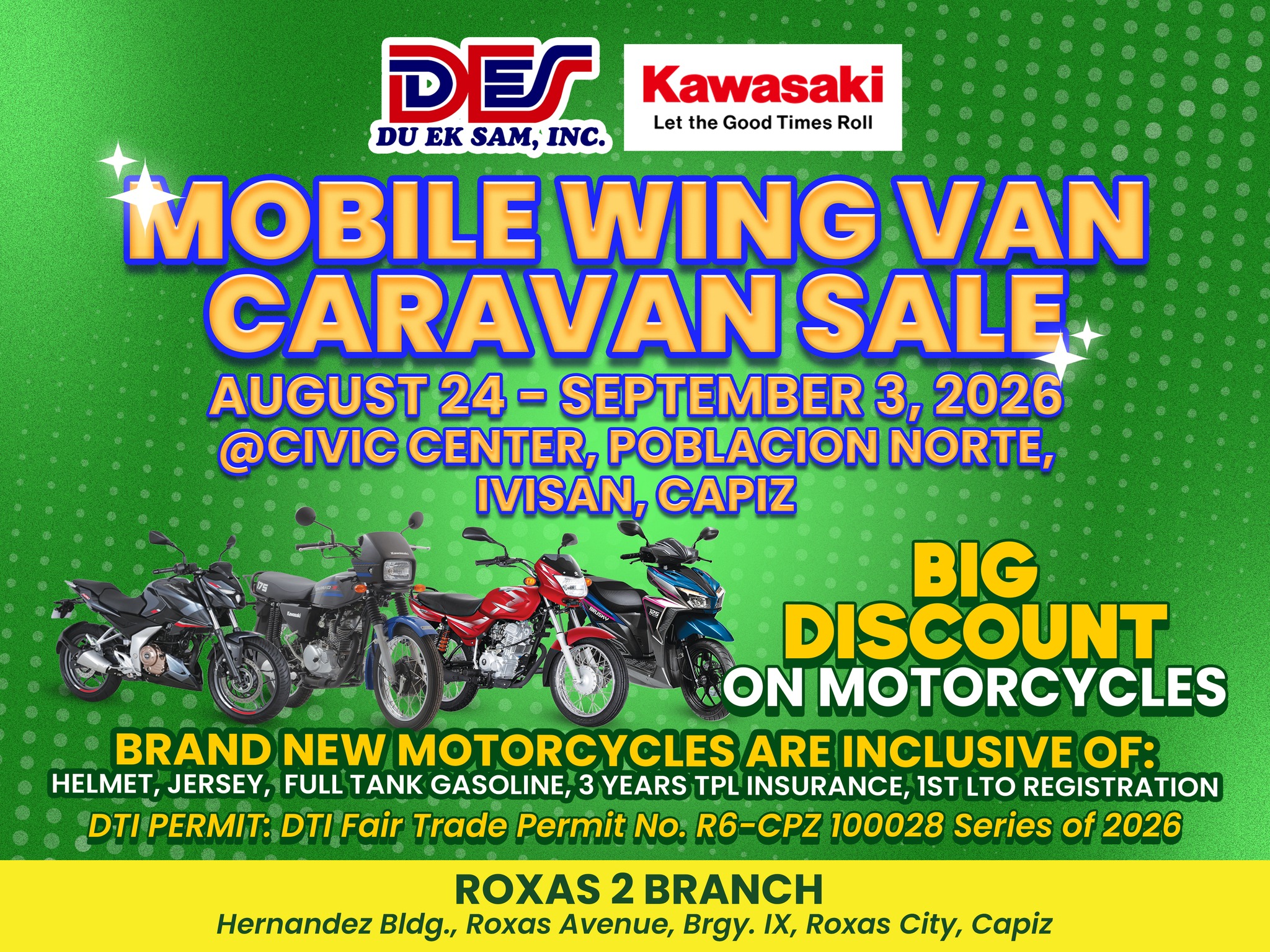 Kawasaki Mobile Wing Van Caravan Sale in Roxas City, Capiz (August
