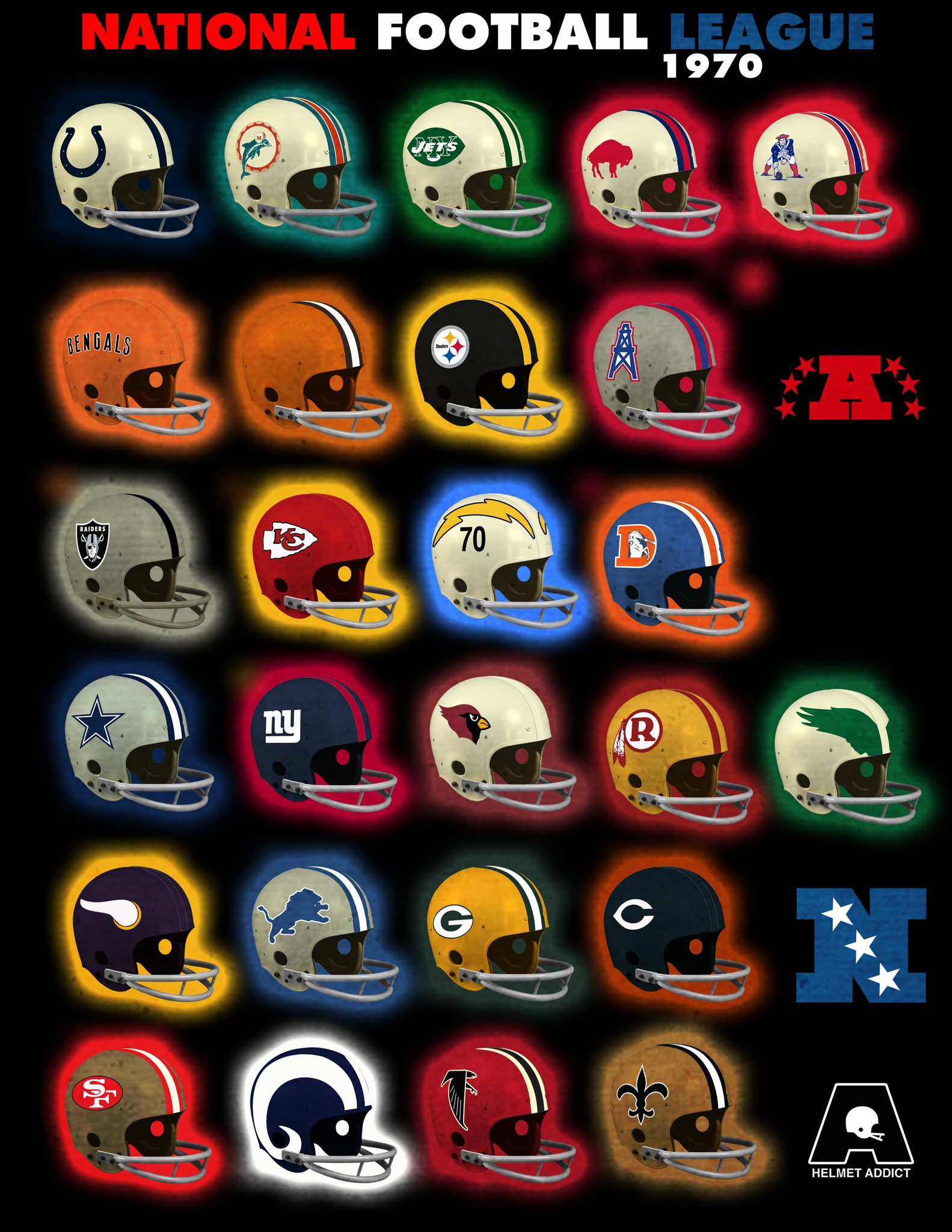 1970 football helmets Vintage Riddell Kra-Lite TK2 Helmet-1970 Oakland Raiders Marv – WESTBROOKSPORTSCARDS you can collect all your teams’ mini’s without taking up much room Circa 1970s card board helmets.