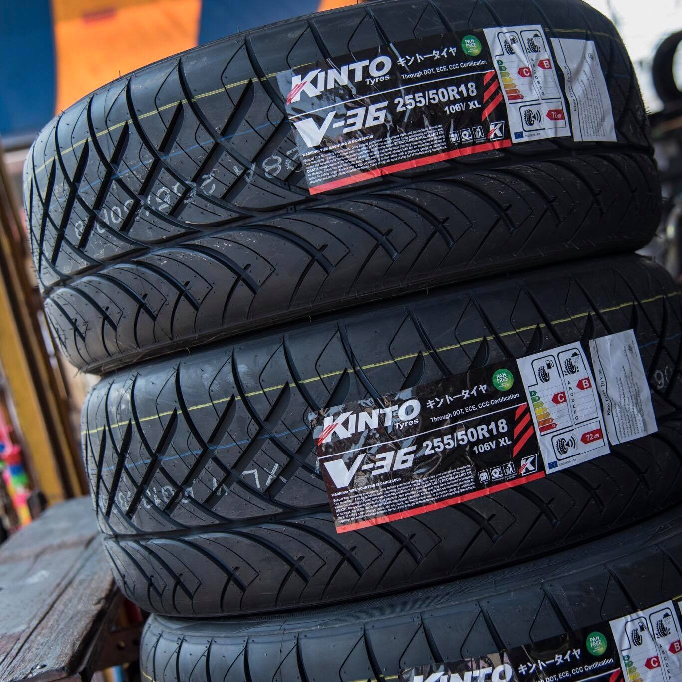 ยาง Kinto ยางซิ่ง นวัตกรรมการผลิตจากญี่ปุ่น 255/50/R18 เล้นละ 3000 บาท ...