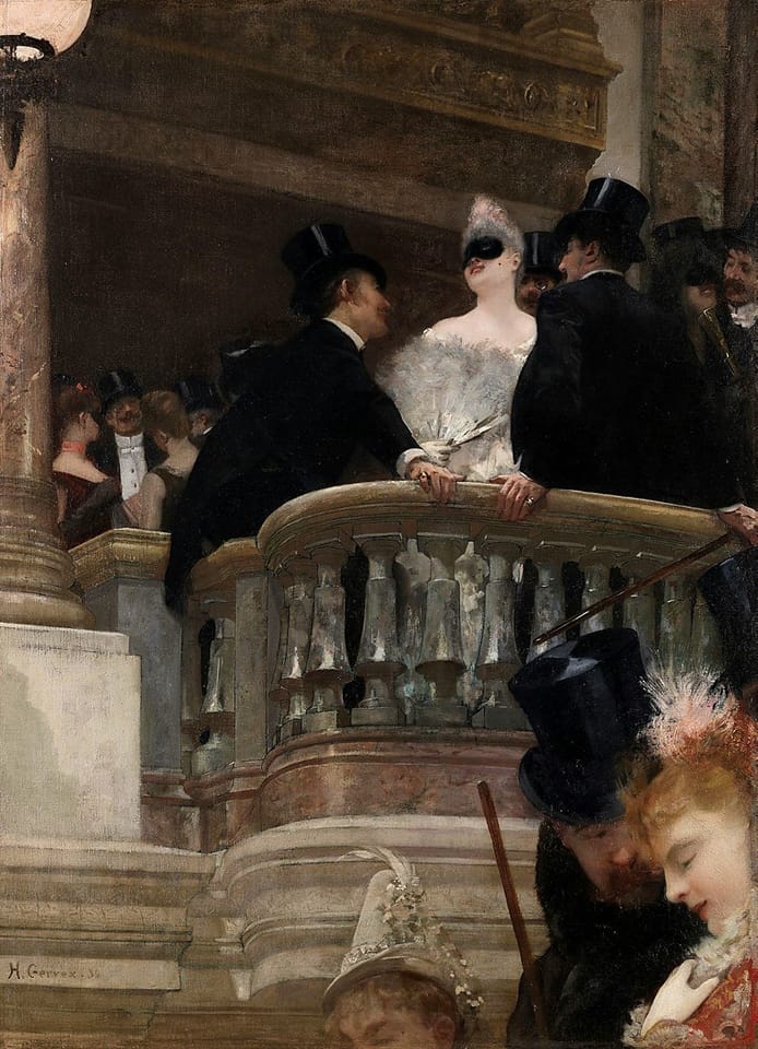Detrás de la cortina en el ballet. Henri Gervex.1890 Óleo sobre