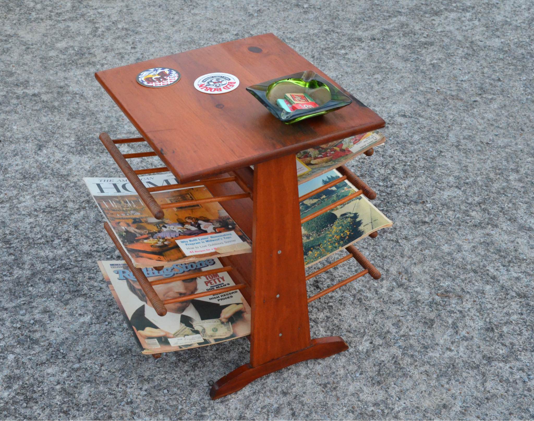 Amazing Mid-Century Spindle Magazine Table - Vintage Farmhouse Pine ...