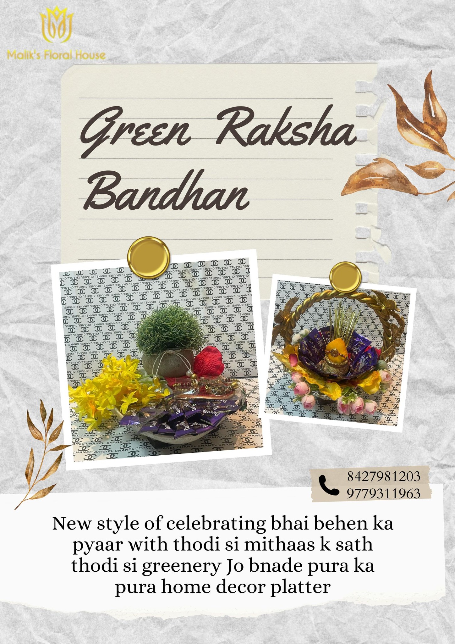 Green Raksha Bandhan — new style of... - Malikfloralhouse | Facebook