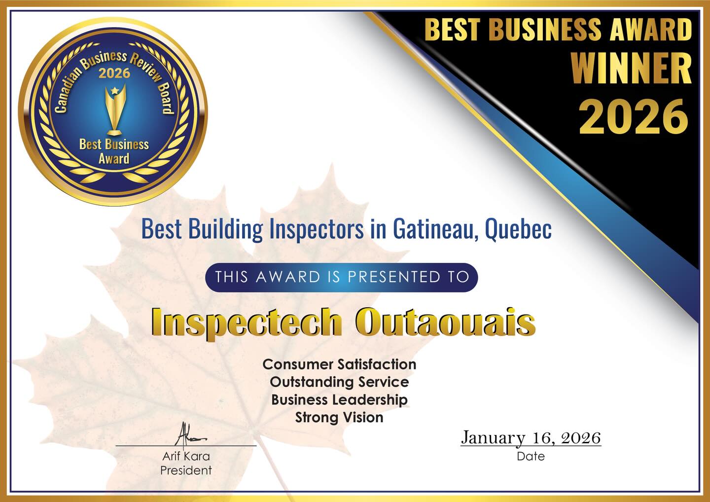 Inspectech Outaouais | Val-des-Monts QC