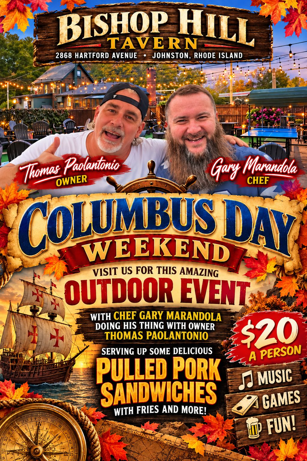 Bishop Hill Tavern's Columbus Day weekend BBQ with Chef Gary Marandola