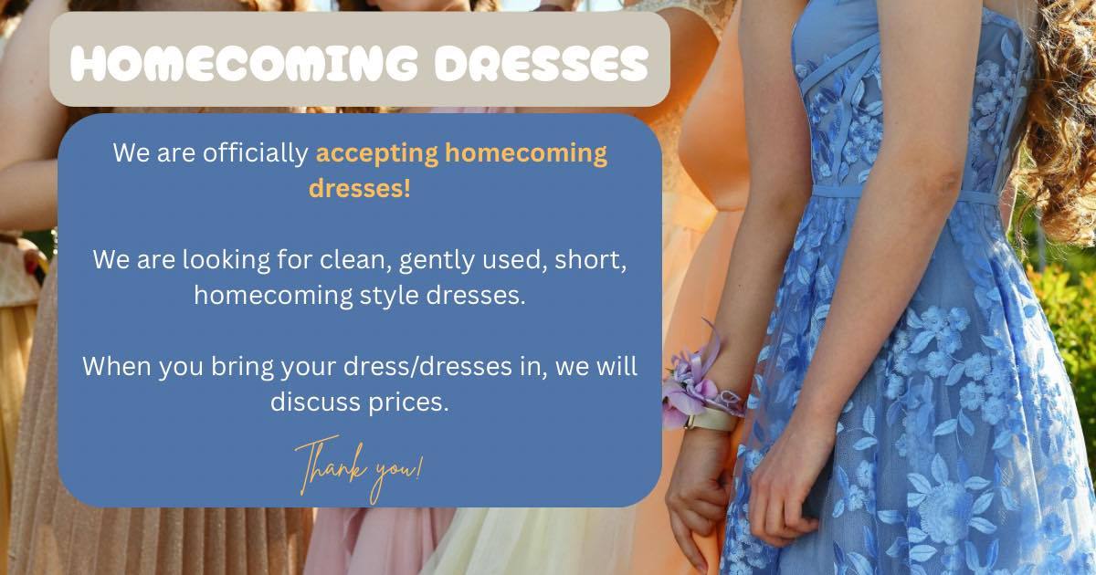 used homecoming dress Still Stylish Consignment Shop accepts gently dresses Strapless dress