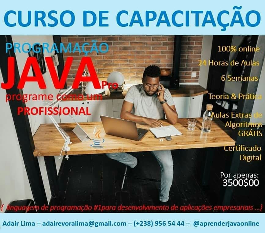 Curso de Capacitação online - Programação em JAVA