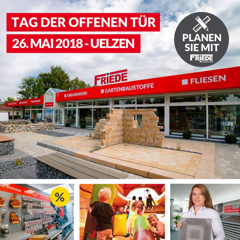 Es ist wieder so weit!!! Am Sa. den 26.05.18 von 10-17 Uhr freuen Wir uns auf Euren Besuch an unserem Tag der offenen Tür in Uelzen. Freut euch auf ein attraktives Angebot