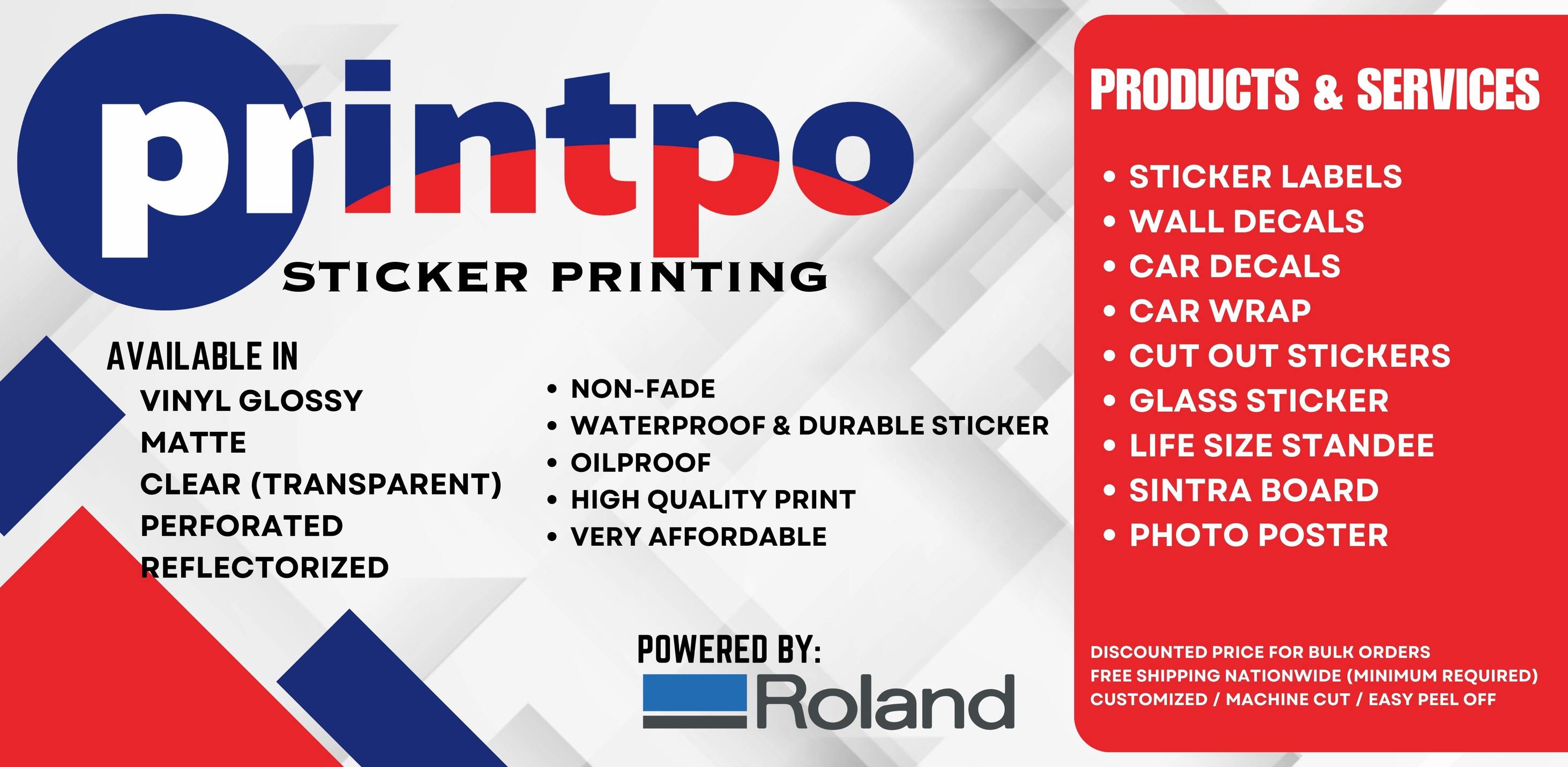 Printpo - PRINTPO Products & Services Sticker Labels Wall...