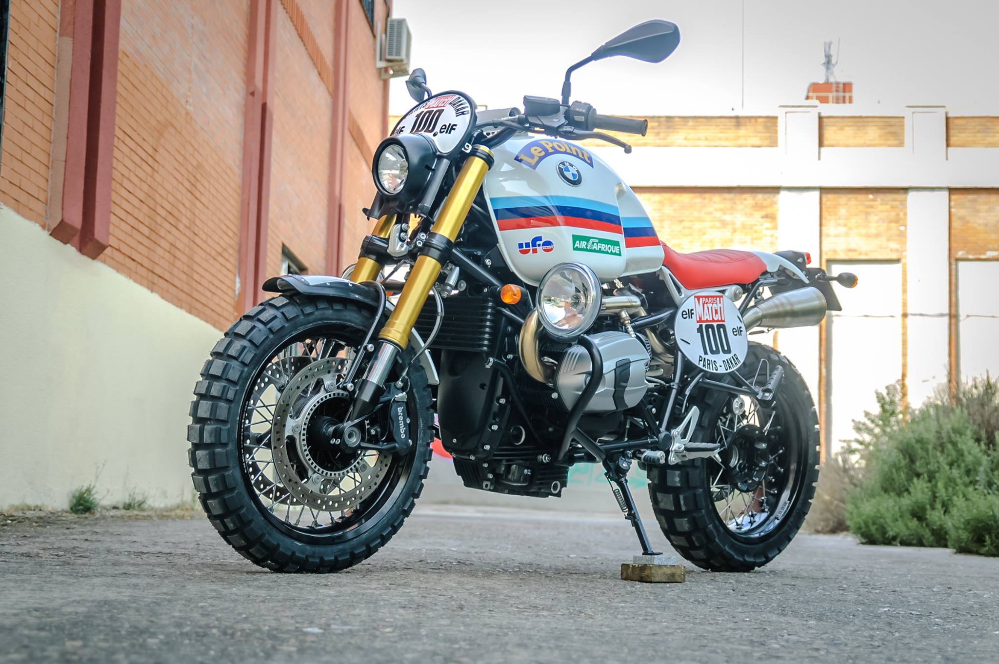 Legendary Paris-Dakar champion Gaston Rahier and his BMW R80GS