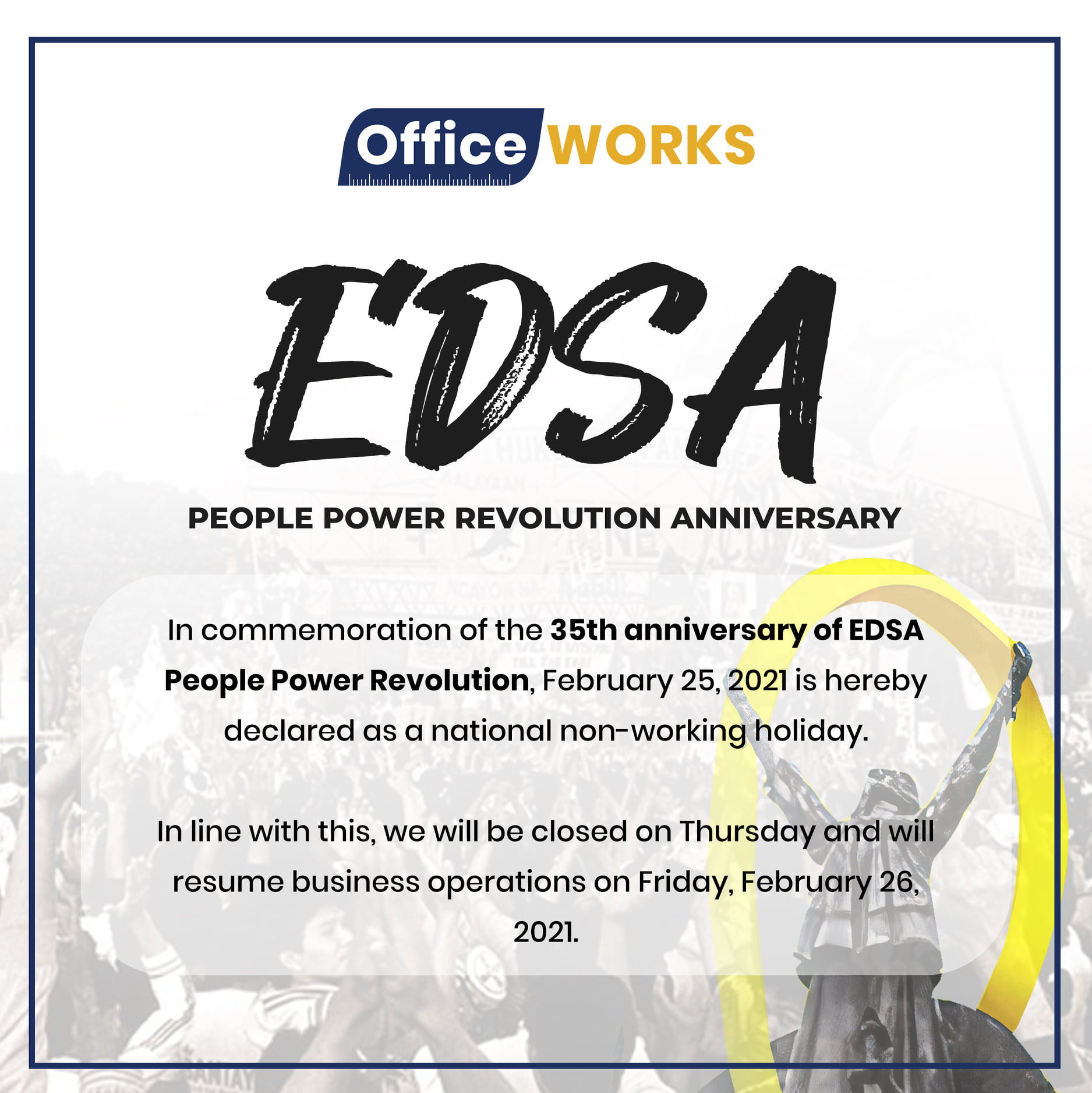 In commemoration of the 35th... - OfficeWorks Philippines
