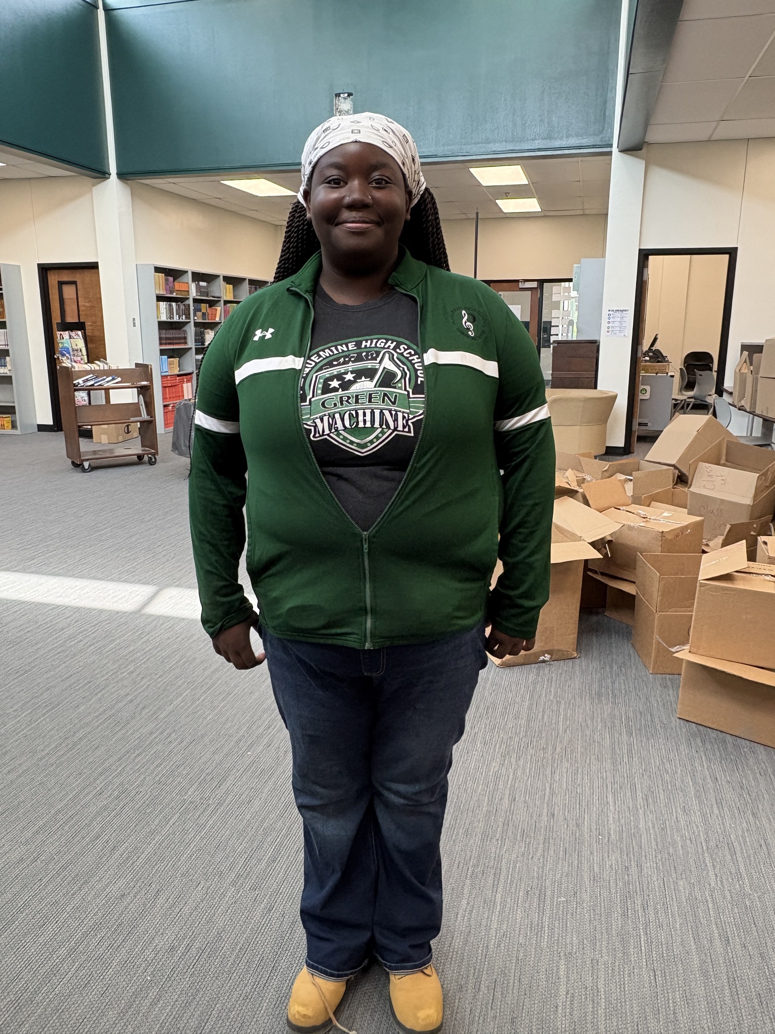 people dressed in green Students and teachers dress up as each other at Plaquemine Senior High School green clothing