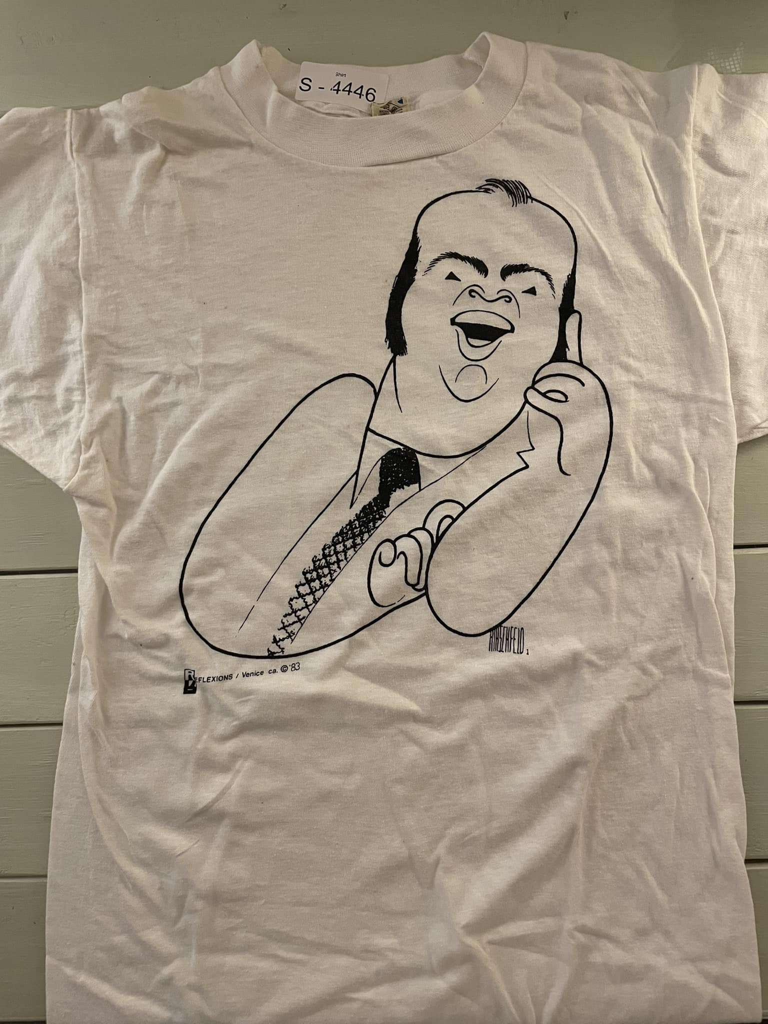 Al Hirschfeld Caricature on a T-Shirt, Possibly of Dom DeLuise