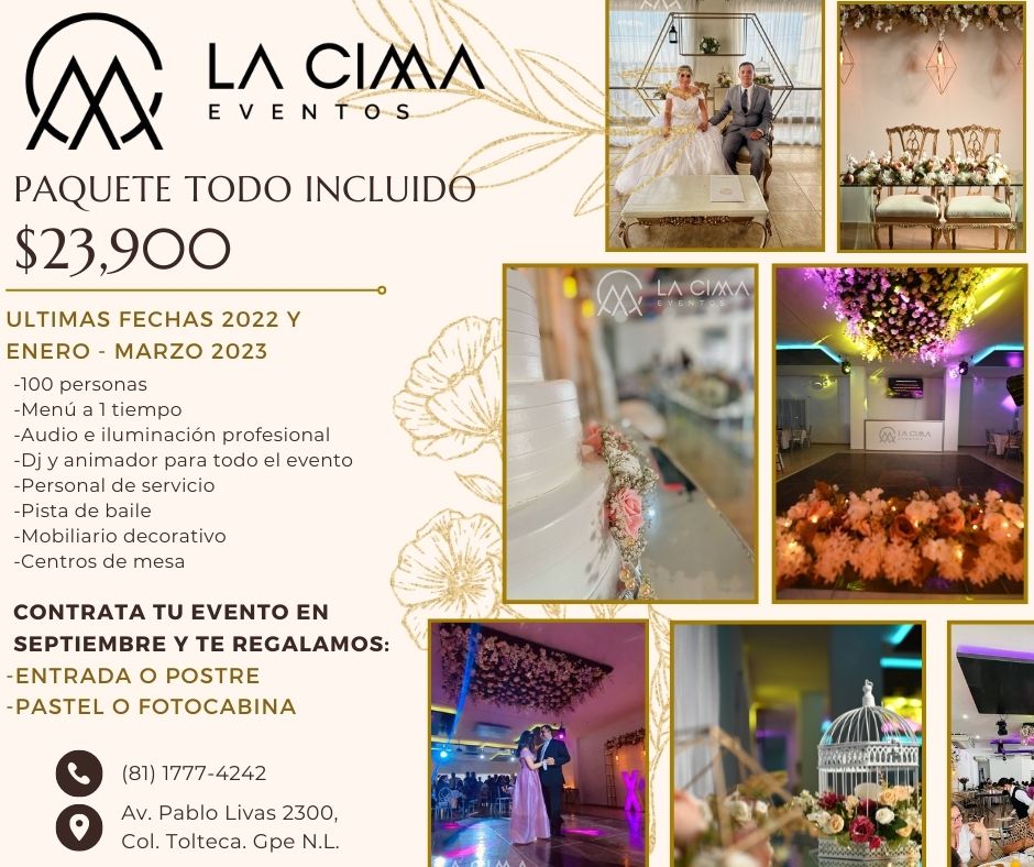 ¿Aun no tienes lugar para... - La Cima Eventos by Alex Merla | Facebook
