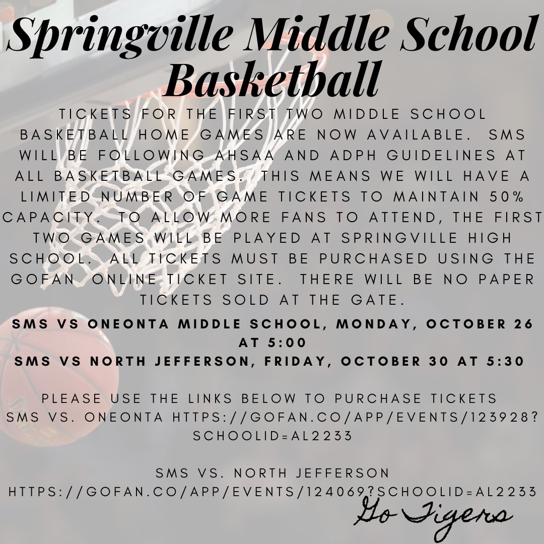 Springville Middle School - Tickets are now available for the first two ...