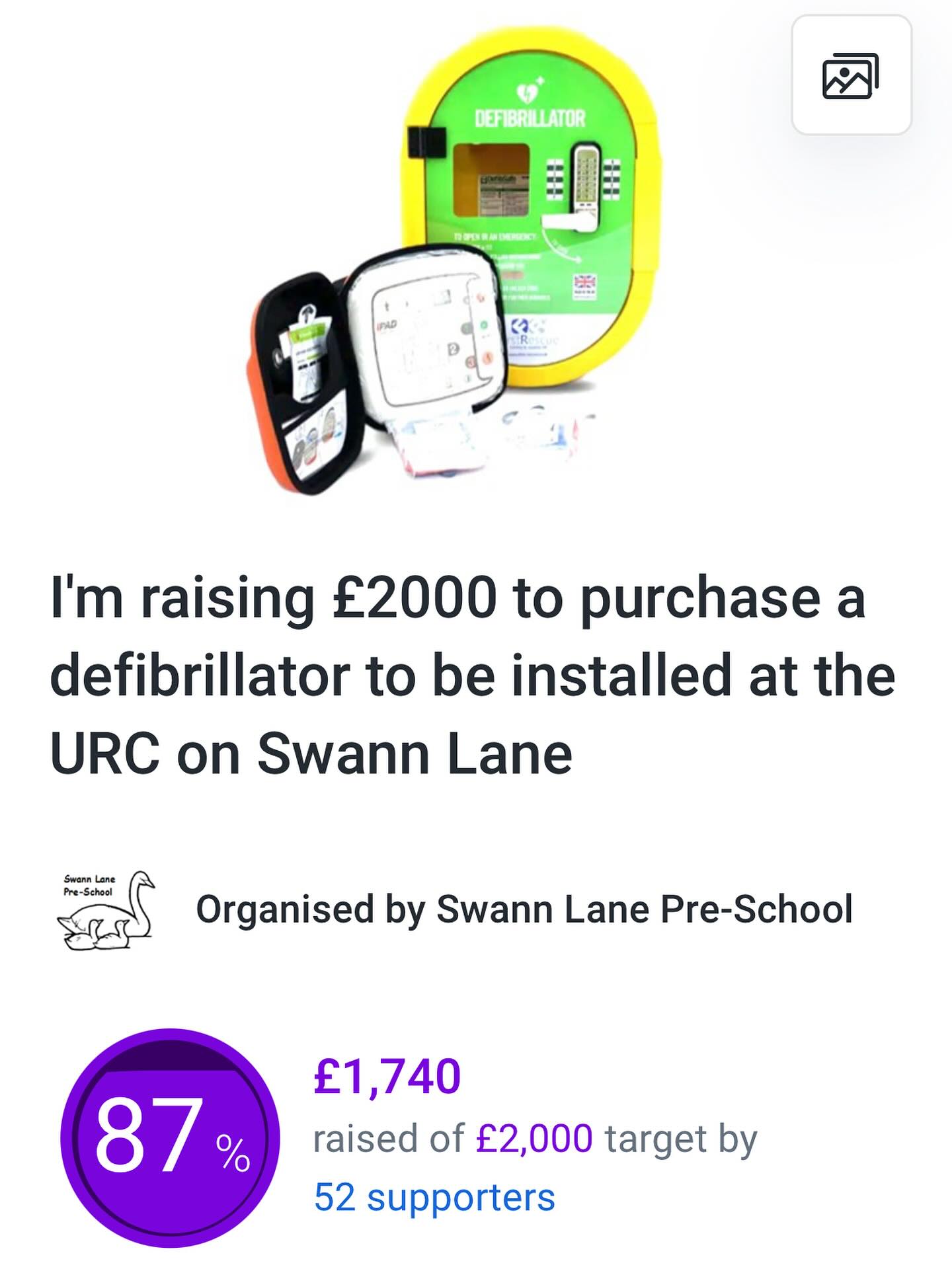 Fiona - Can you help us raise the remaining 13% for a defibrillator at ...