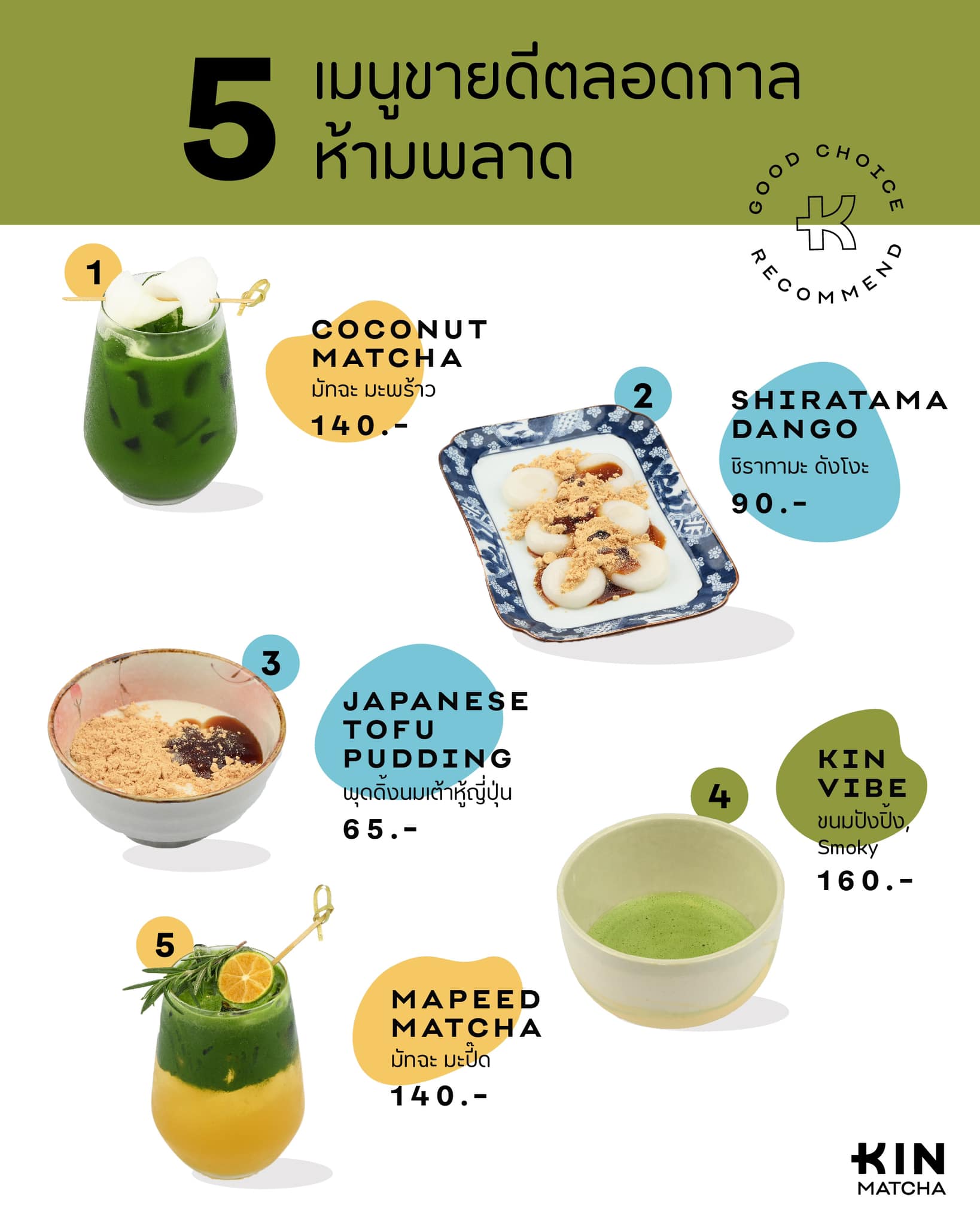 5 เมนูของทางร้าน ที่นับผล Poll... - KIN Matcha - คิน มัทฉะ | Facebook