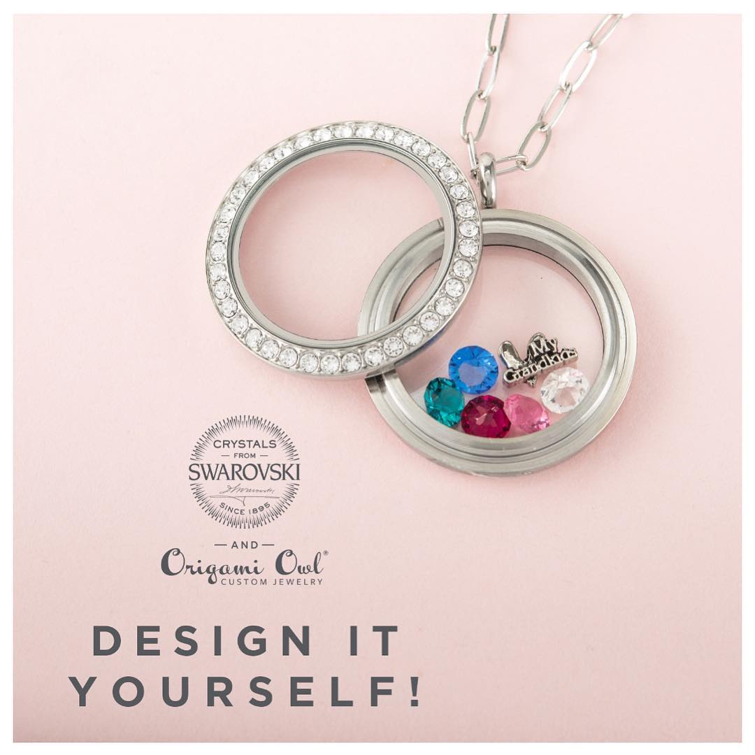 Birthstone Necklace With Birthstones and Charms Origami Owl