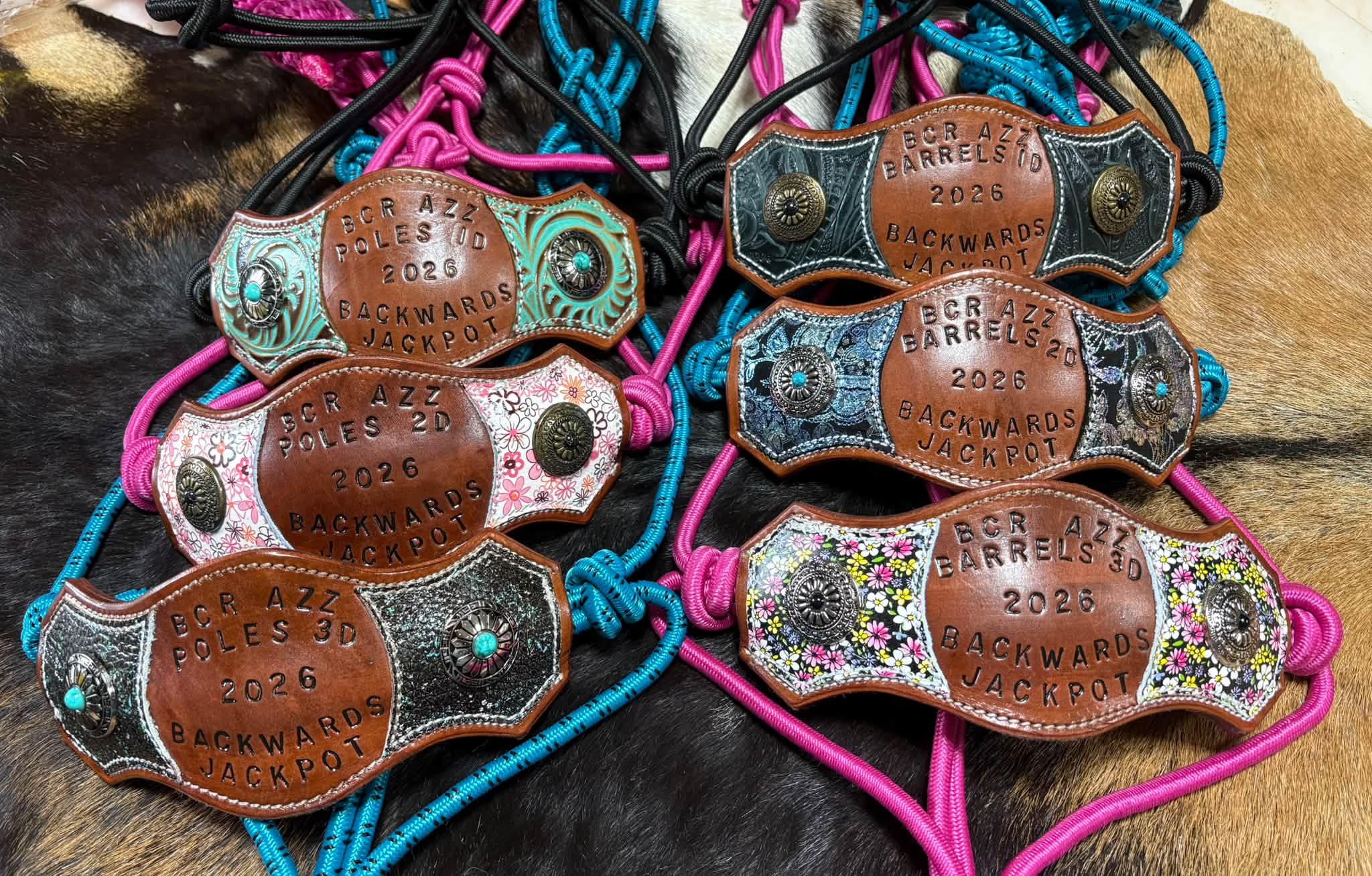Custom leather awards for BCR AZZ Backwards Jackpot 2026