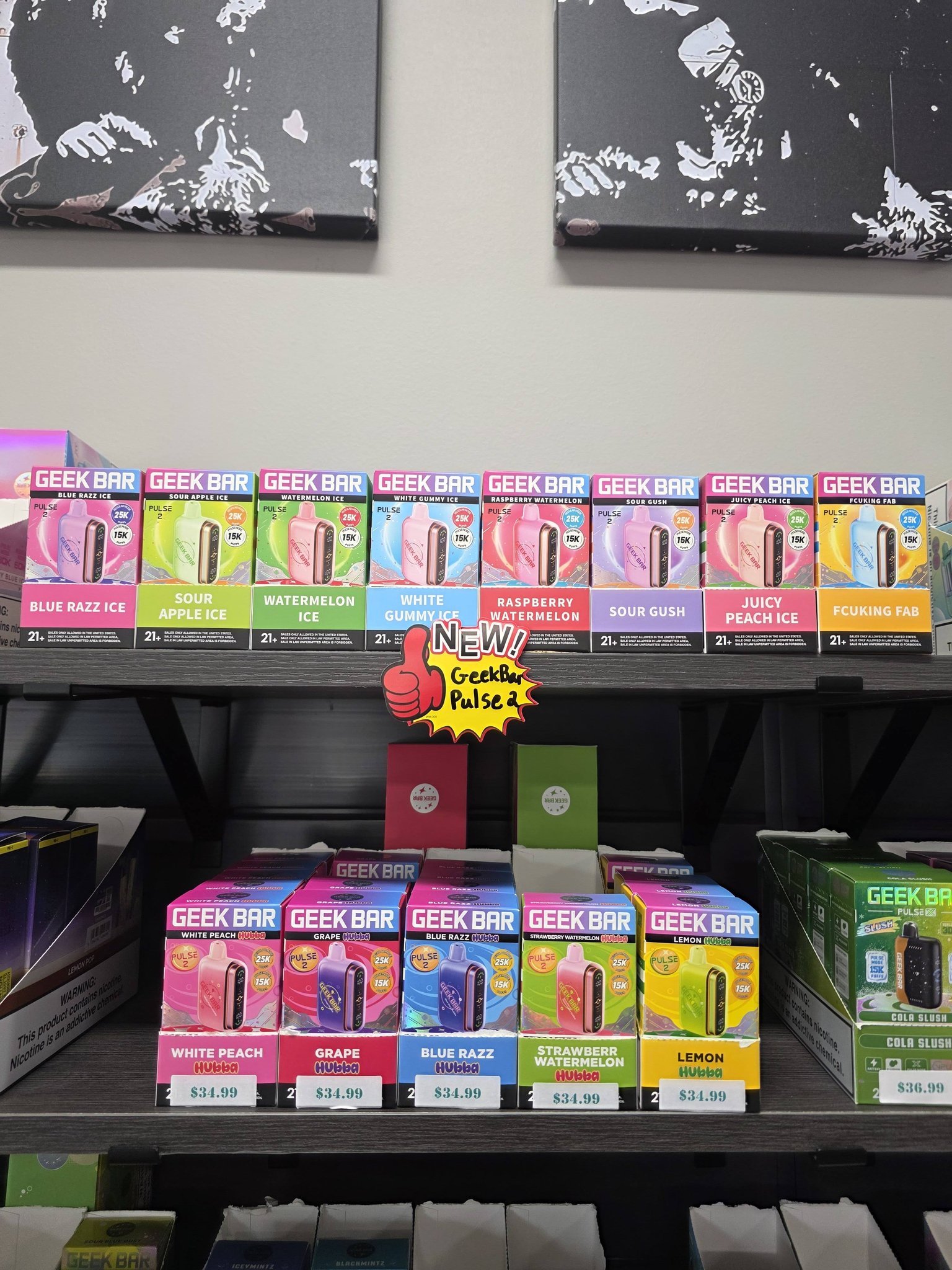 vape pulse flavors New Geek Bar 2 and Pulse X2 at Smokin' Monkey Blue Razz Lemonade Pixl THC DELTA 11 BY BRAND_Purlyf Flavors:Hazelnut Latte 3%