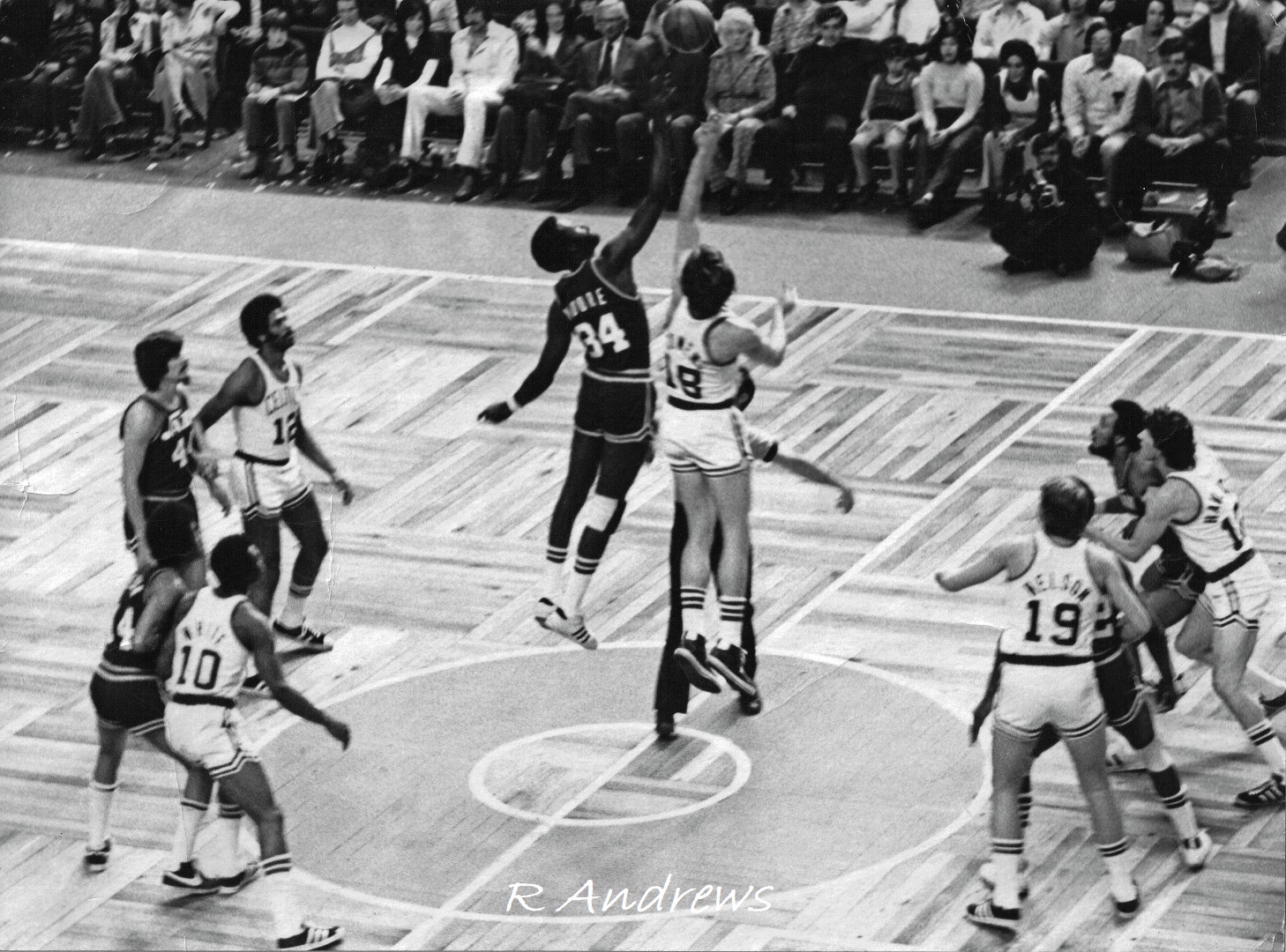 Celtics vs New Orleans Jazz with Pete Maravich, Spring 1975.