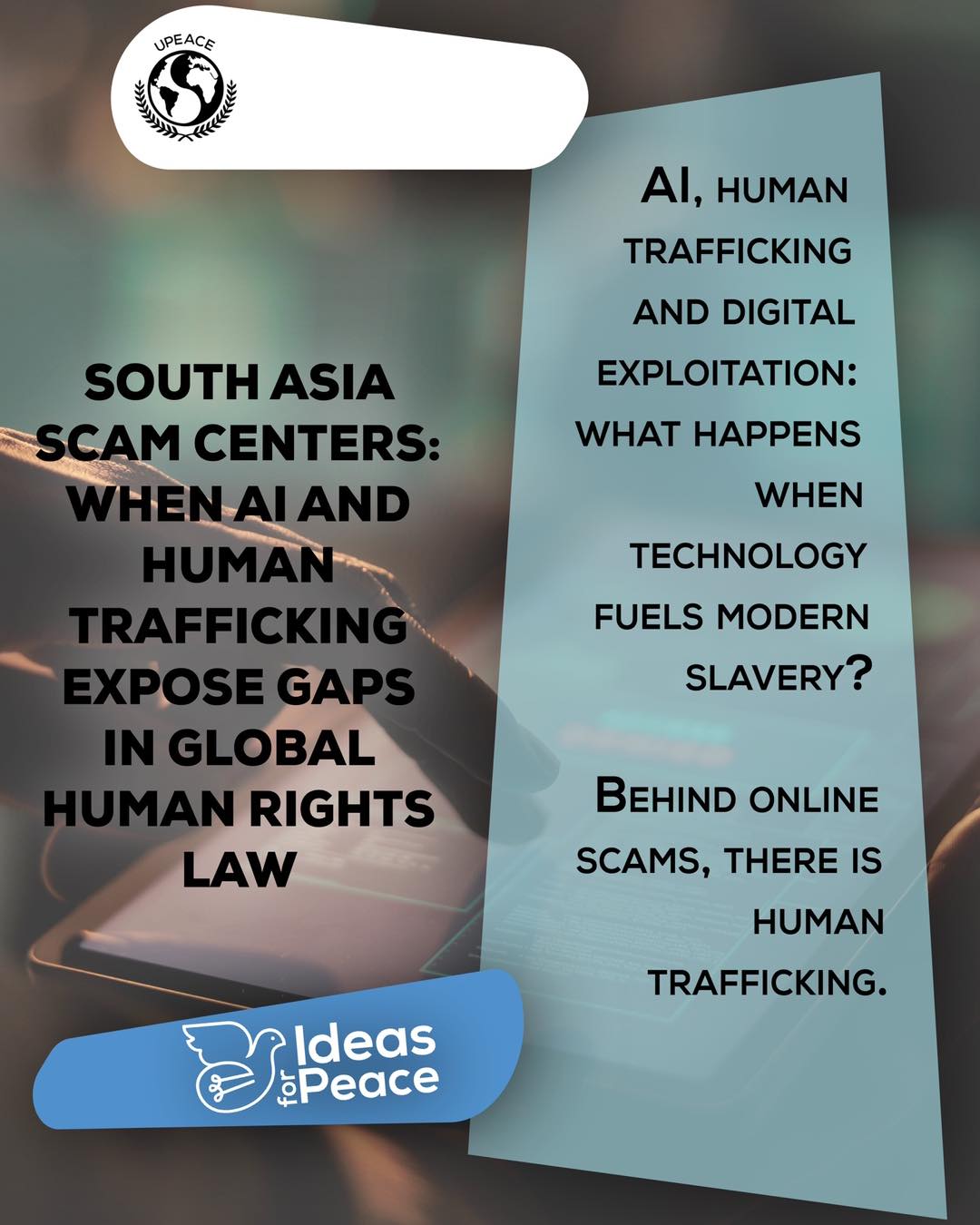 Ideas for Peace - 📢 When AI meets human trafficking, human... | Facebook