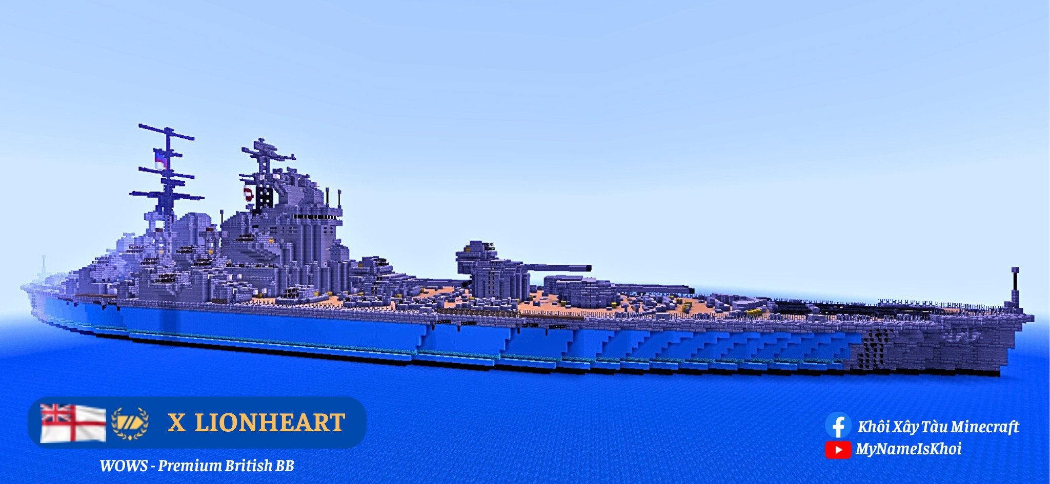 Minecraft model of British warships Black Prince and Lionheart