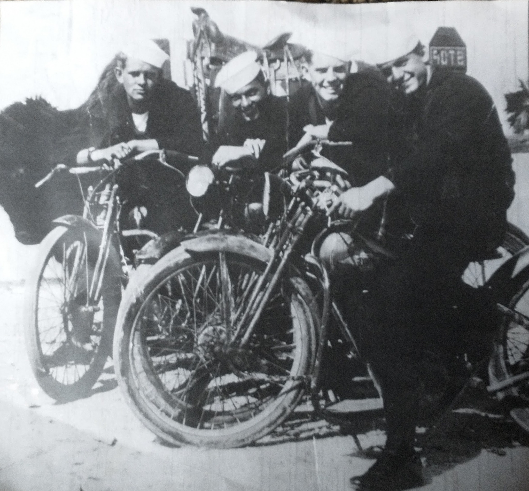 Family's vintage Indian motorcycle in 1955