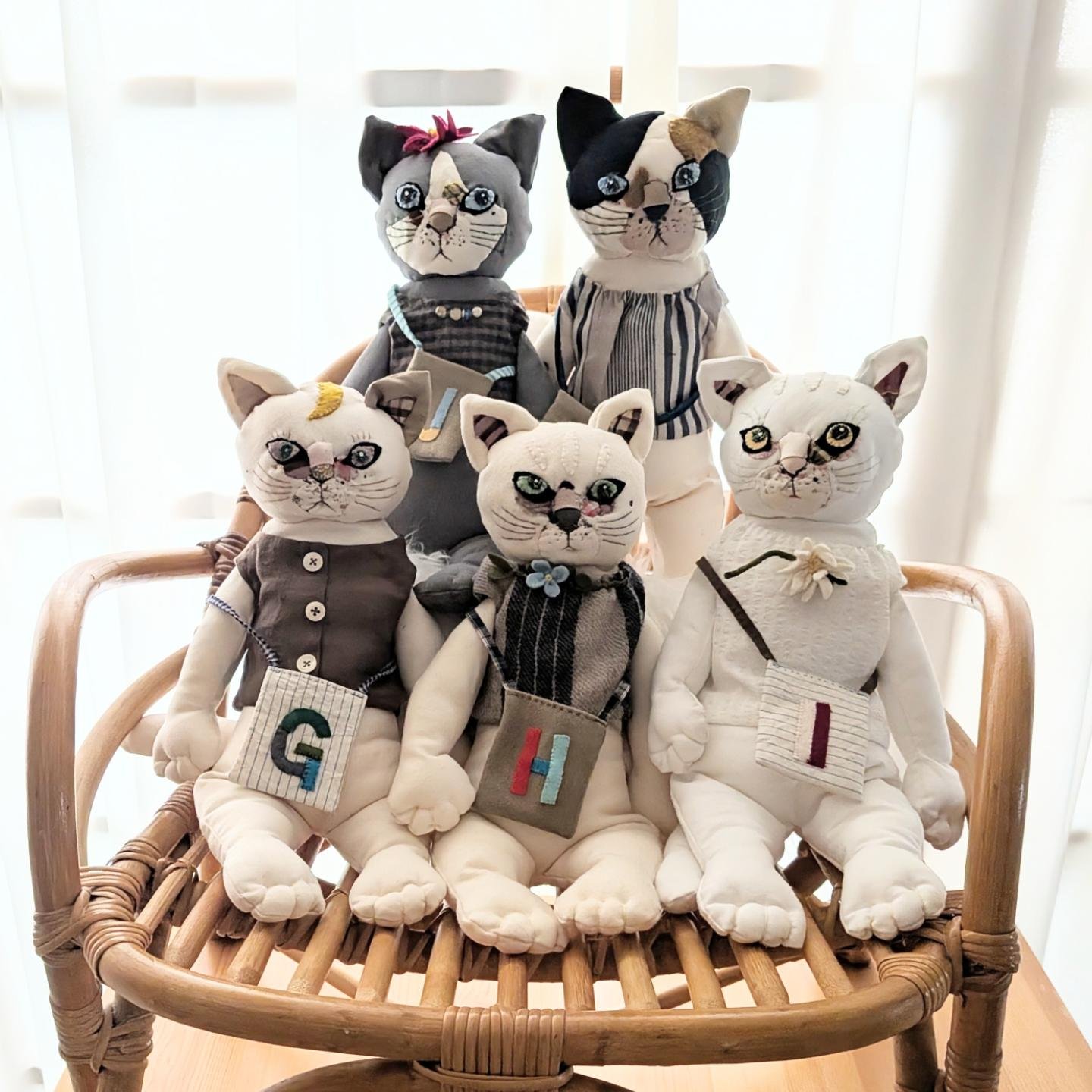 ぬいぐるみ作家 江川文子さん新作ねこたち(身長約23cm) #鎌倉 #坂ノ下