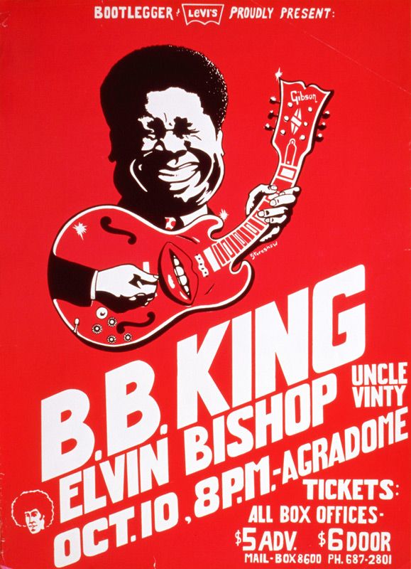 B.B. King and Elvin Bishop concert poster art