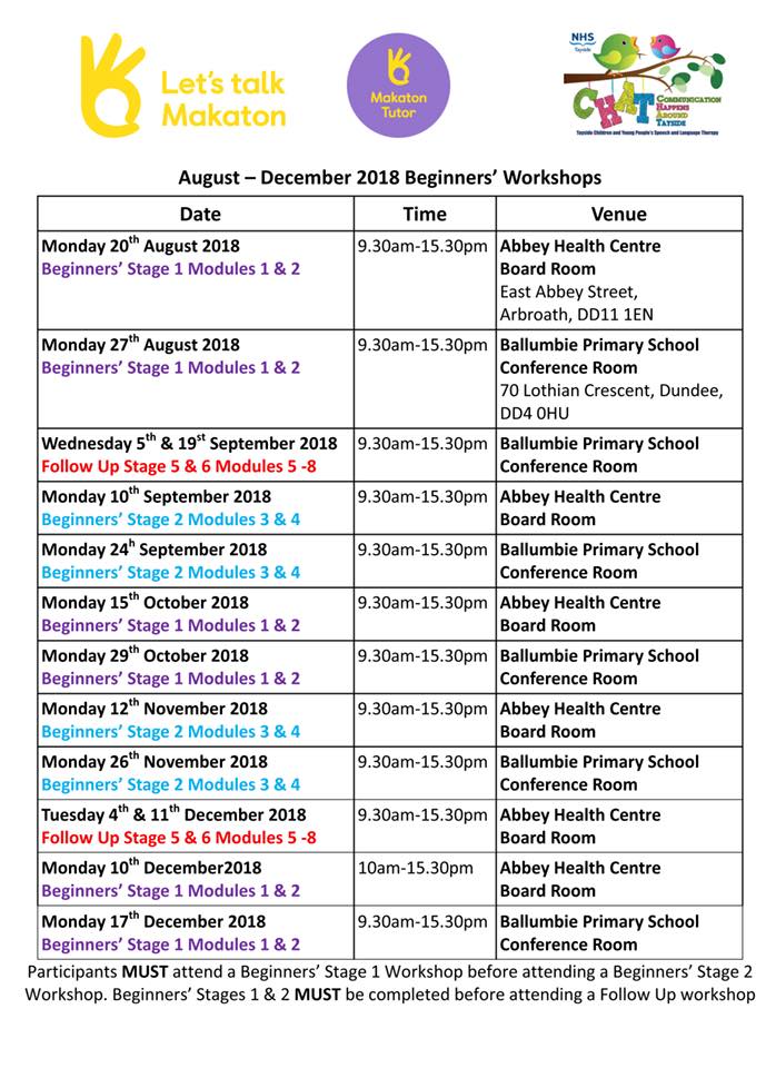 👍🏼👌🏼NEW MAKATON WORKSHOPS 2018👌🏼👍🏼 Here are our next set of Makaton ...